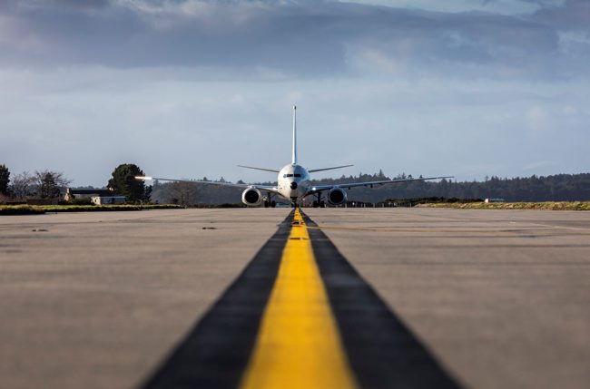 P-8A Poseidon taxiing at Kinloss Barracks