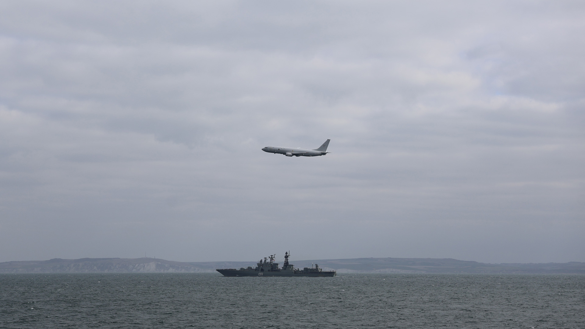 The RAF deployed a P8 Poseidon maritime patrol aircraft to collect vital information (Picture: Royal Navy) 