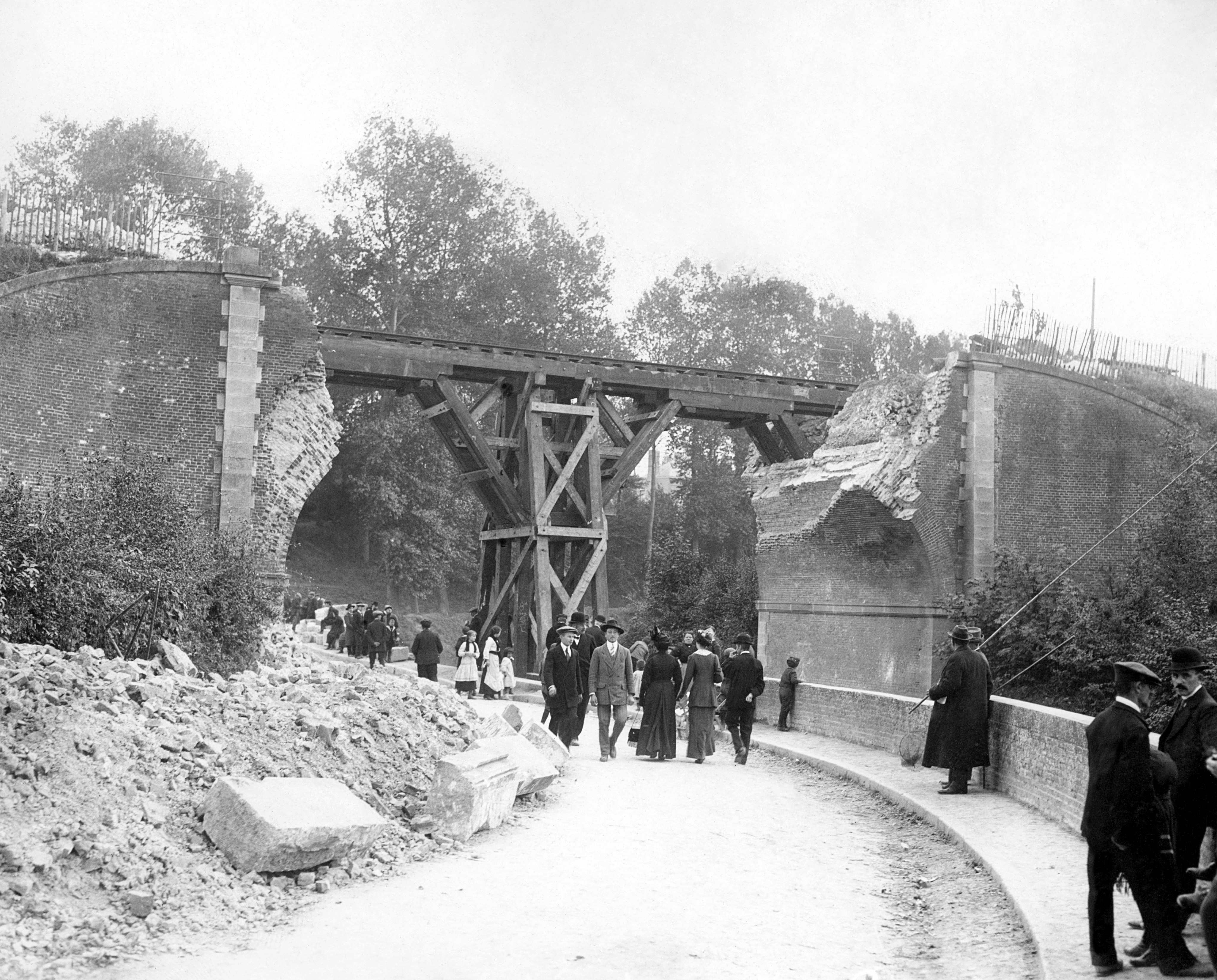 Railway bridge at Amiens France PA