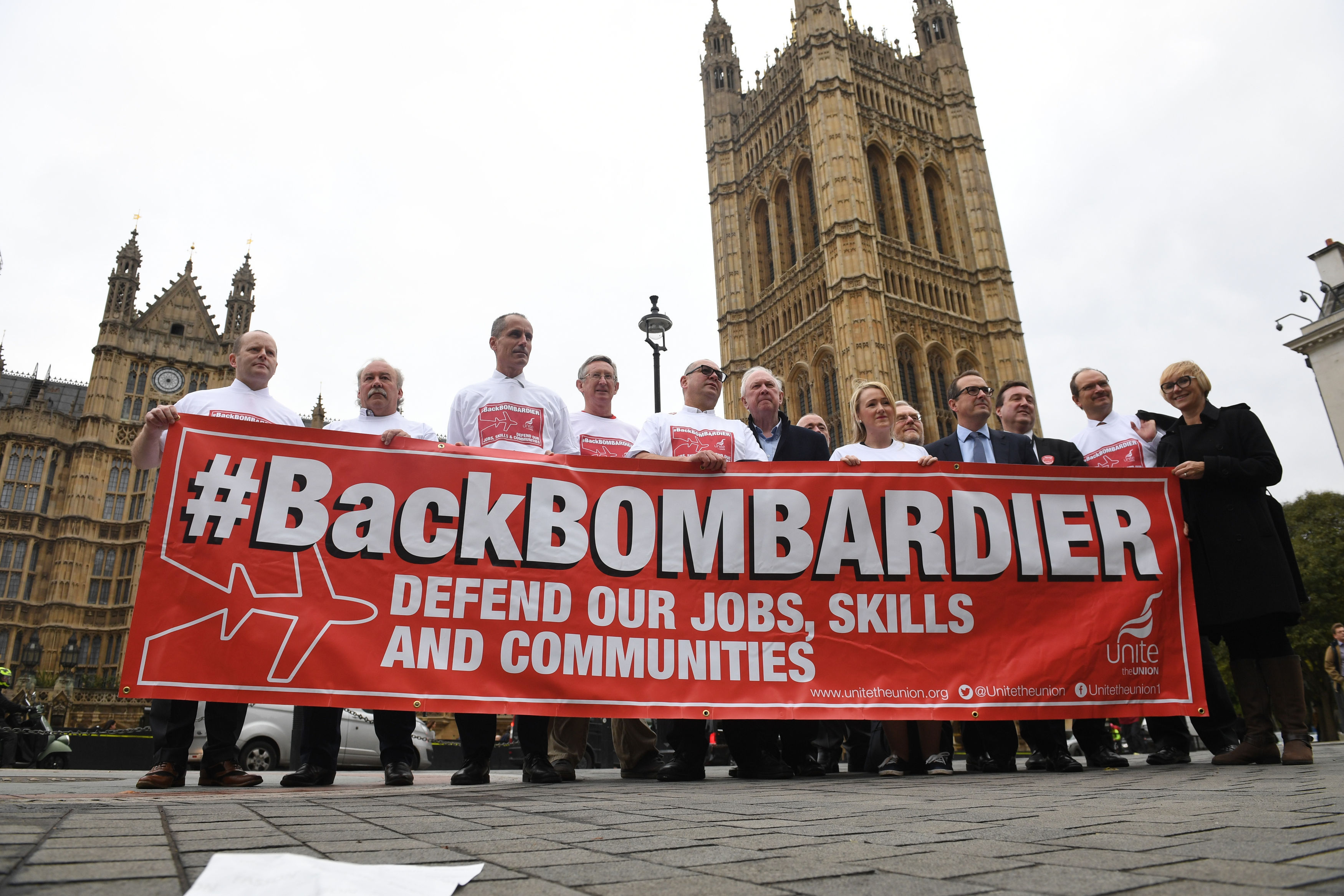 Bombardier Parliament Protest