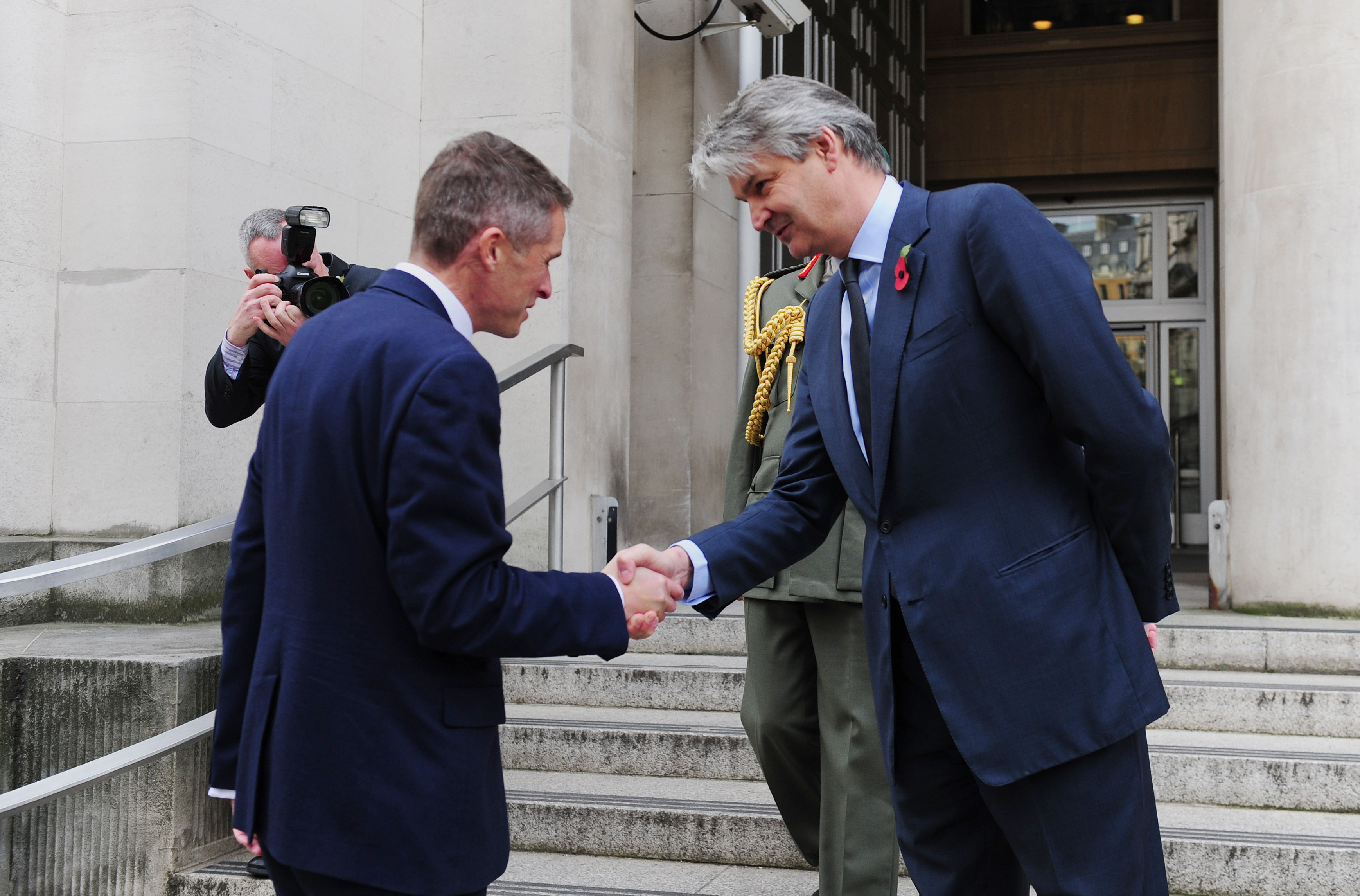 Stephen Lovegrove Greets Gavin Williamson
