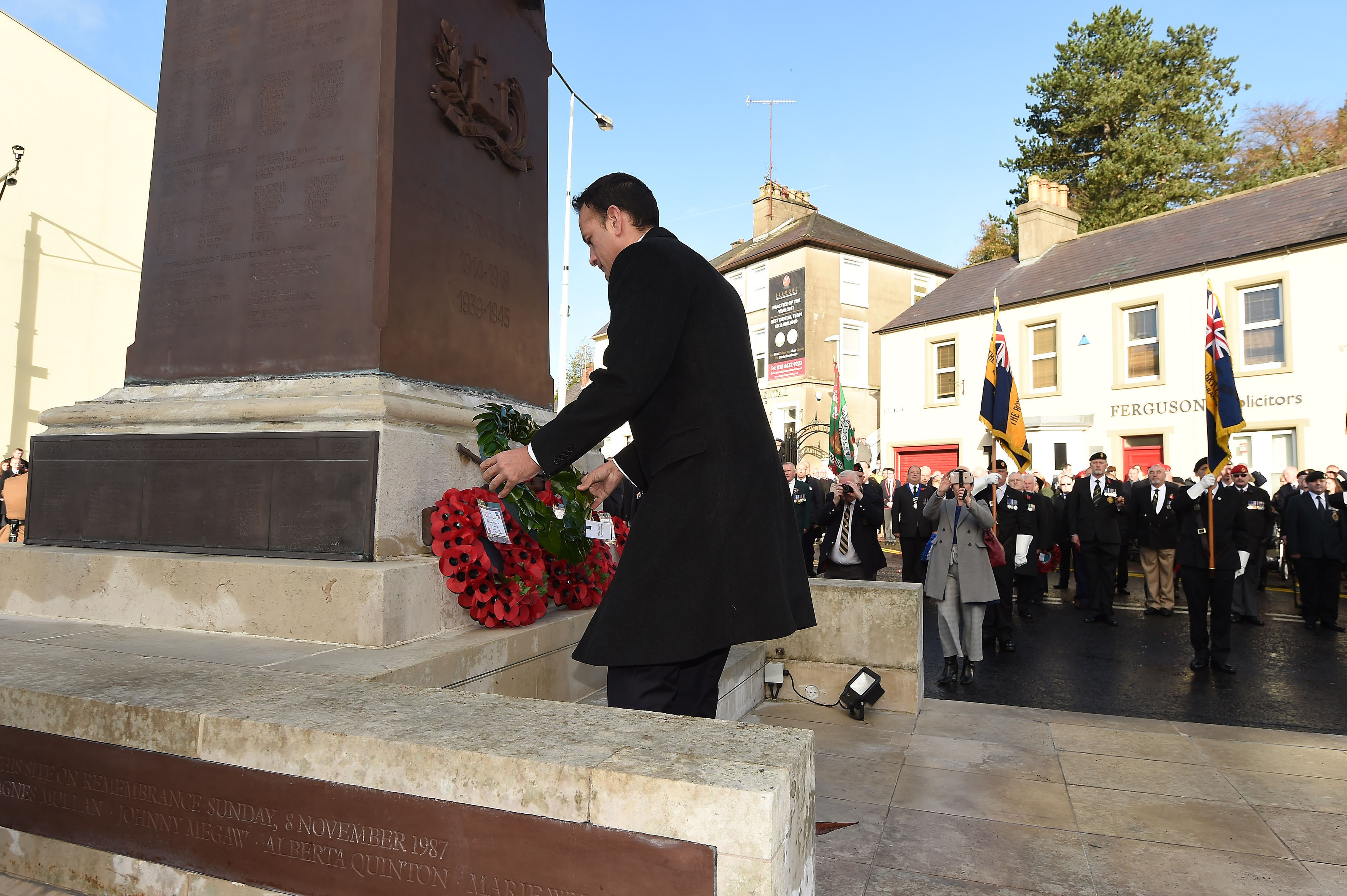 Irish Taoiseach Leo Varadkar during Remembrance 2017 - Enniskillen bombing 30th anniversary - CREDIT: Phil Fitzpatrick/PA Wire/PA Images