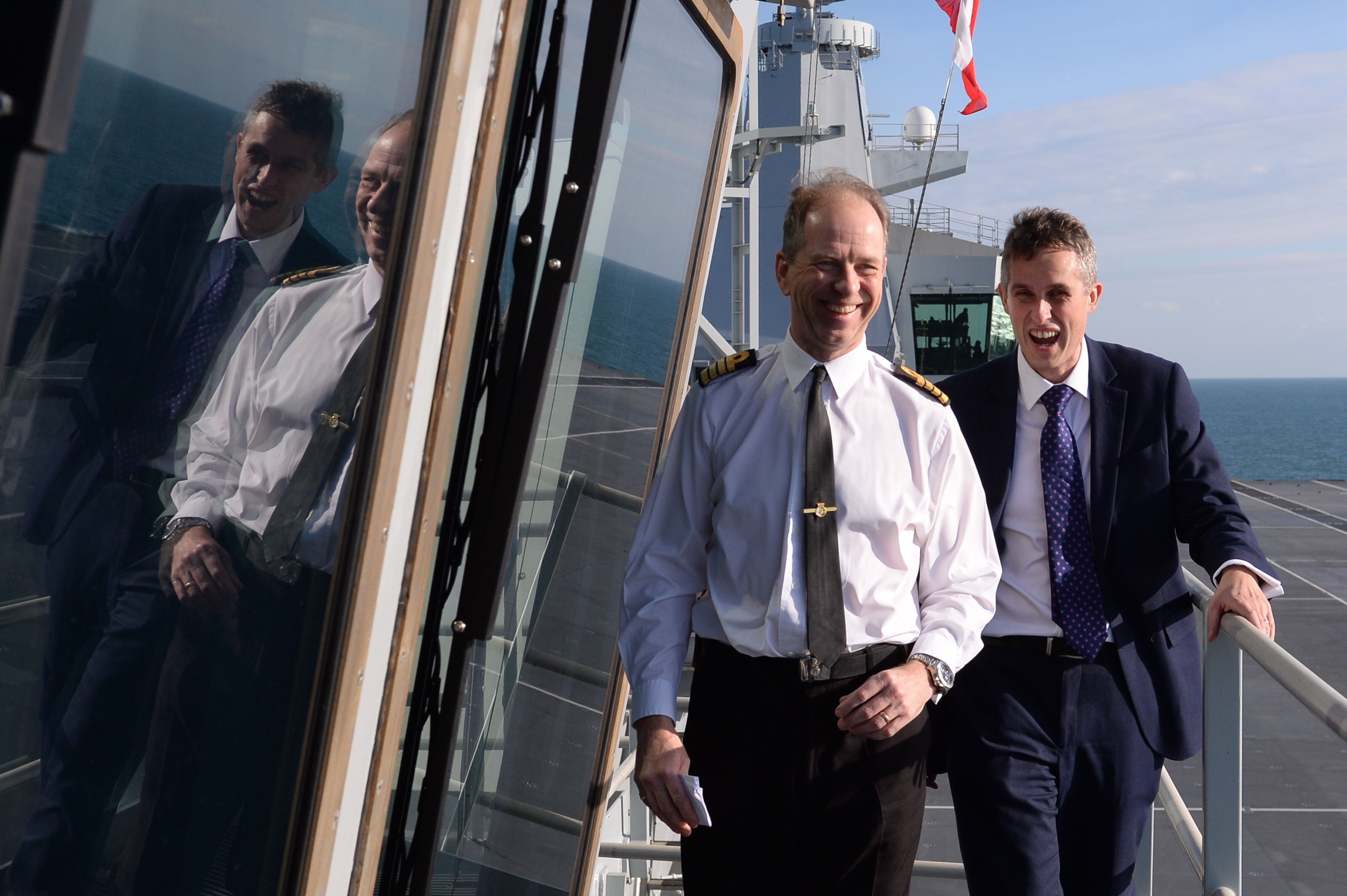 Gavin Williamson aboard HMS Queen Elizabeth 161117