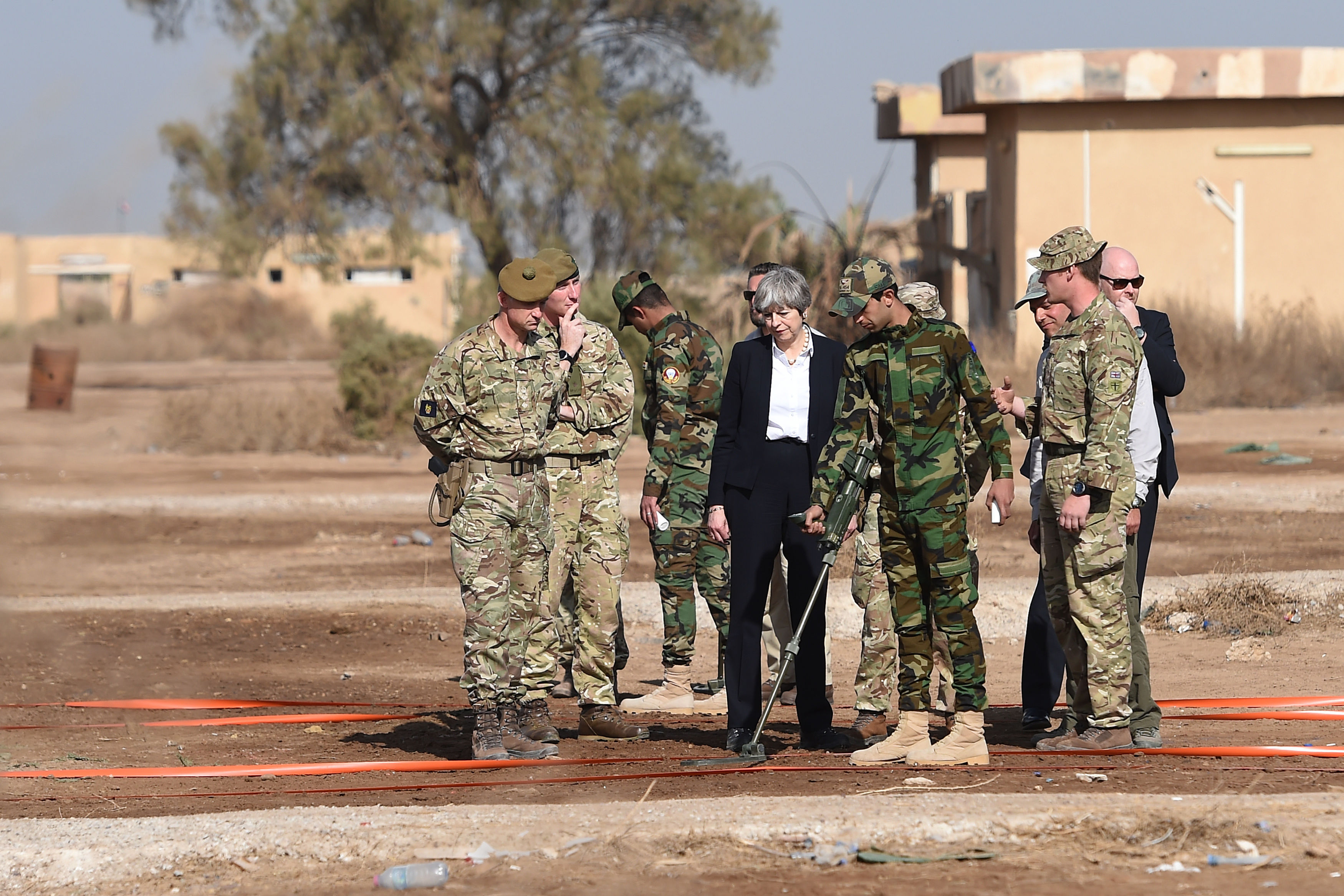 Theresa May visits troops in Iraq