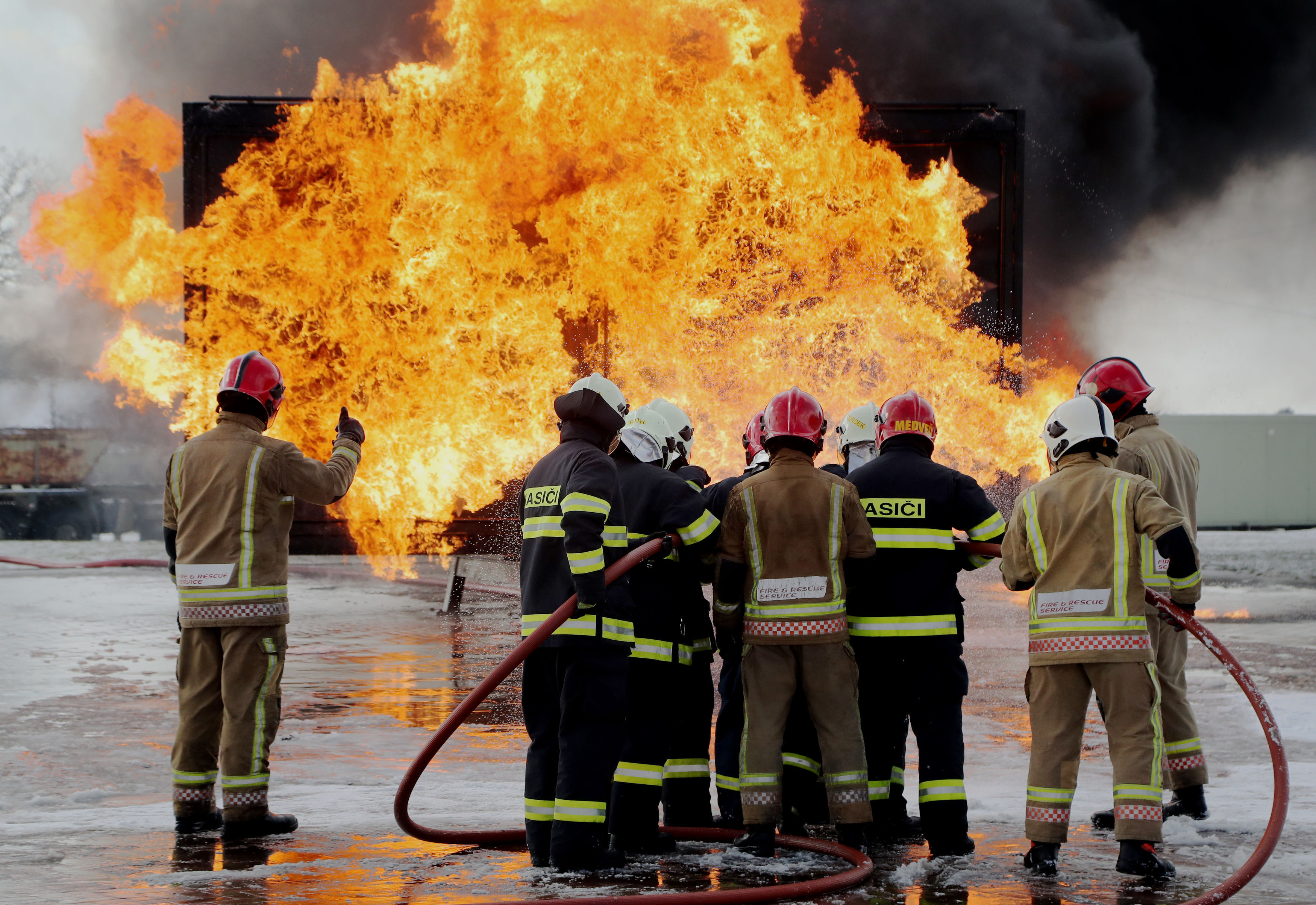 RAF Manston Defence Fire Training Slovakian Air Force (PA)