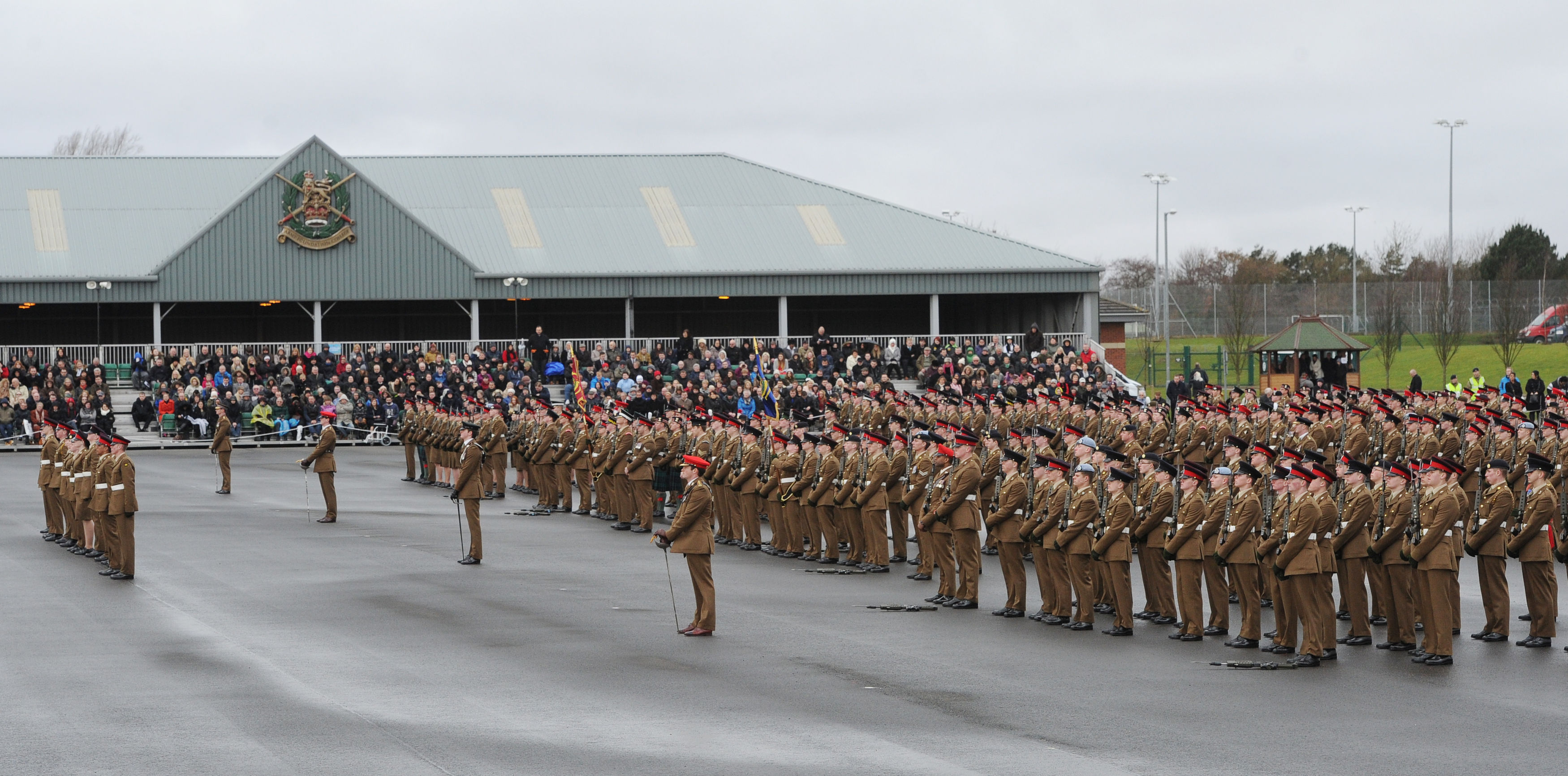 Junior soldiers march on parade square during their graduation parade at the Army Foundation College, Harrogate Credit: PA Images