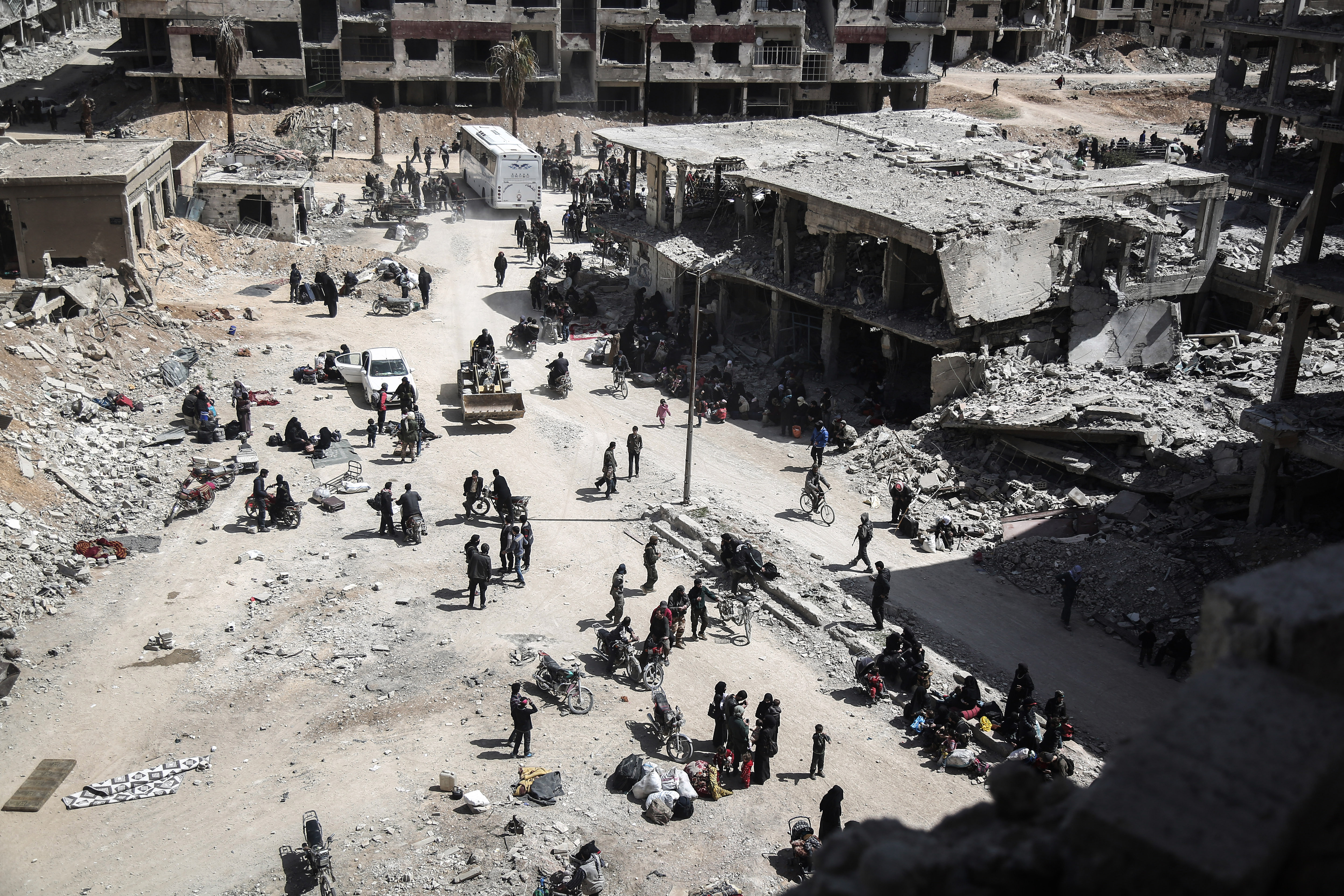 Devastation in eastern Ghouta, near Damascus (Picture: PA).