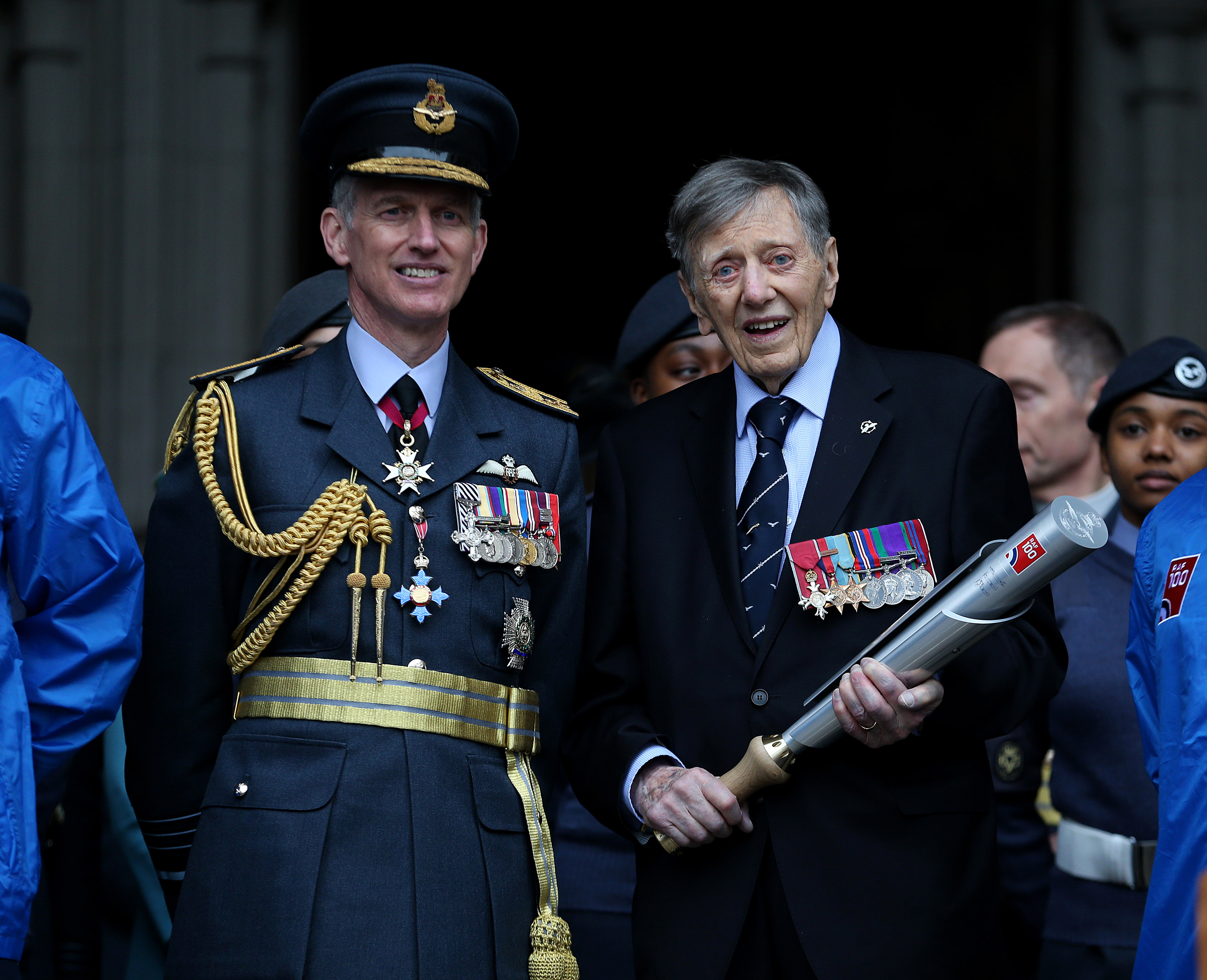 Air Commodore Charles Clarke (right) with Air Chief Marshal Sir Stephen Hillier in the RAF centenary year (Picture: PA).