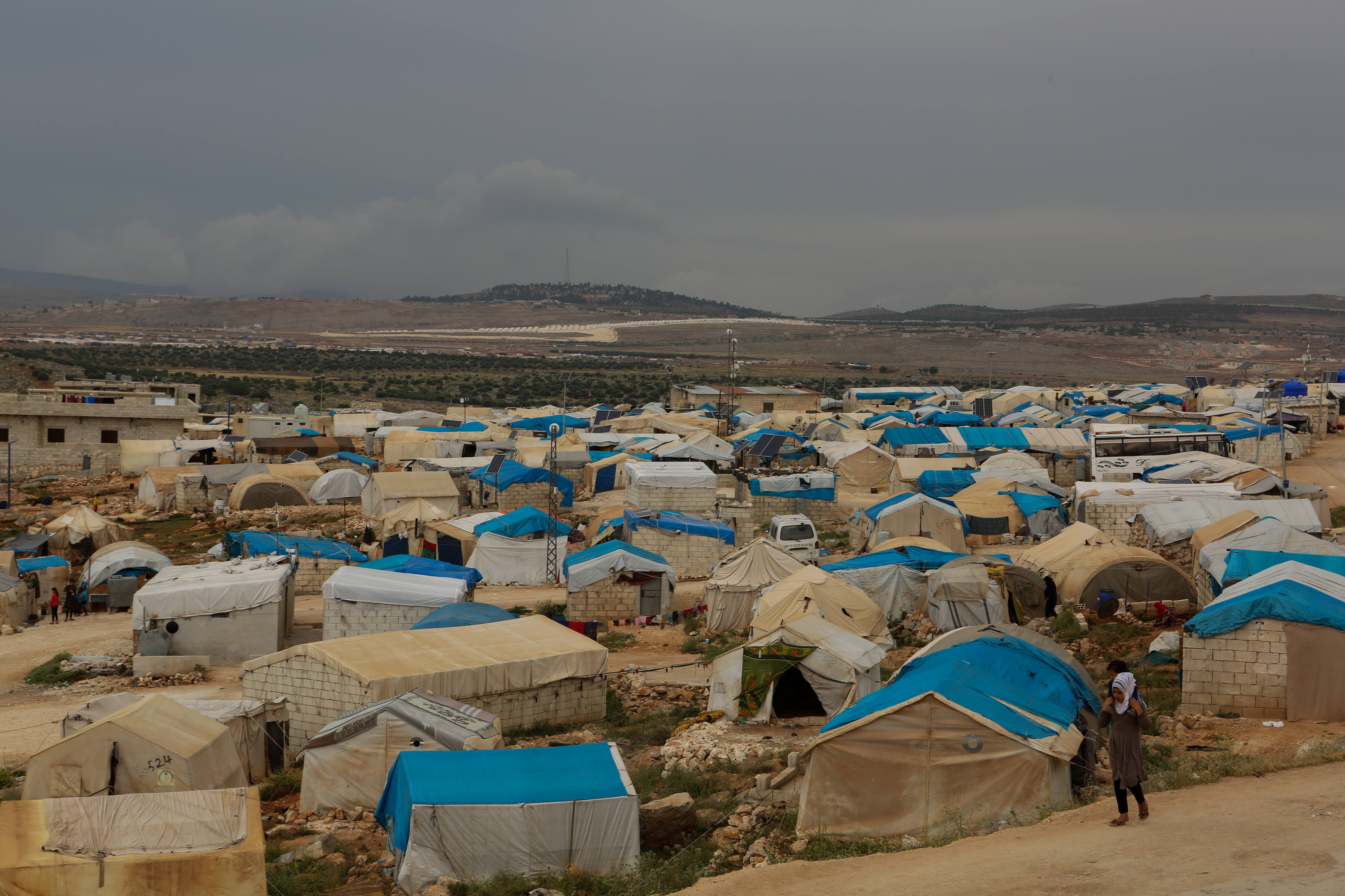 Al-Dana in northern Syria - the region has since seen a cross-border offensive from Turkey (Picture: PA). 