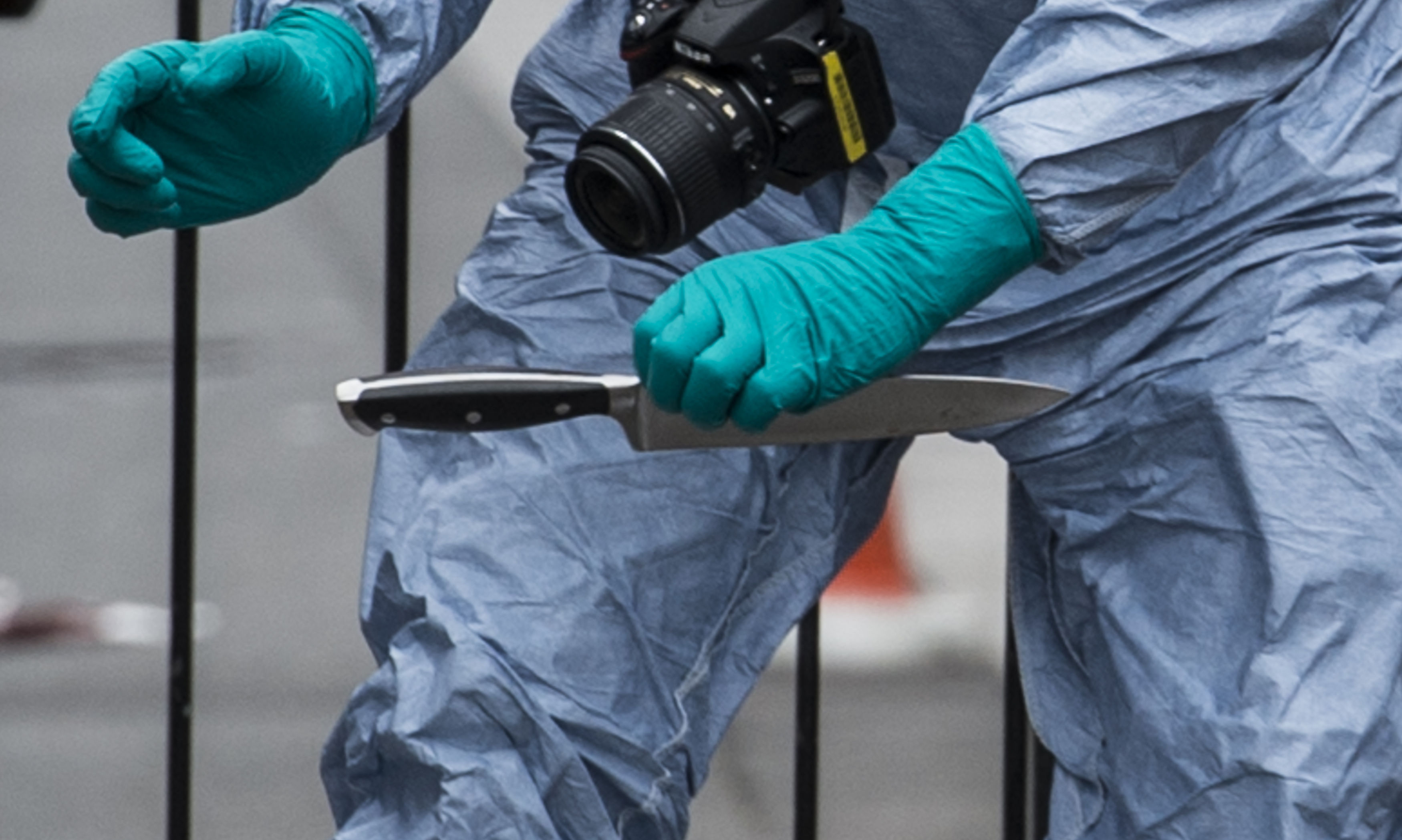 Knife at the scene where police arrested Khalid Ali in Whitehall, London,