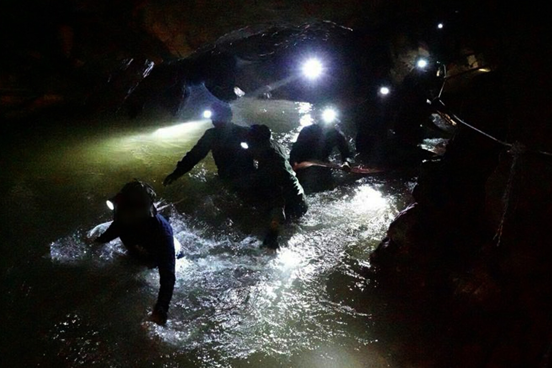 Royal Thai Navy SEALs take part in rescue operation for 12 Thai teenagers and their football coach in northern Thailand's Chiang Rai Province. (Pictures: PA Images)