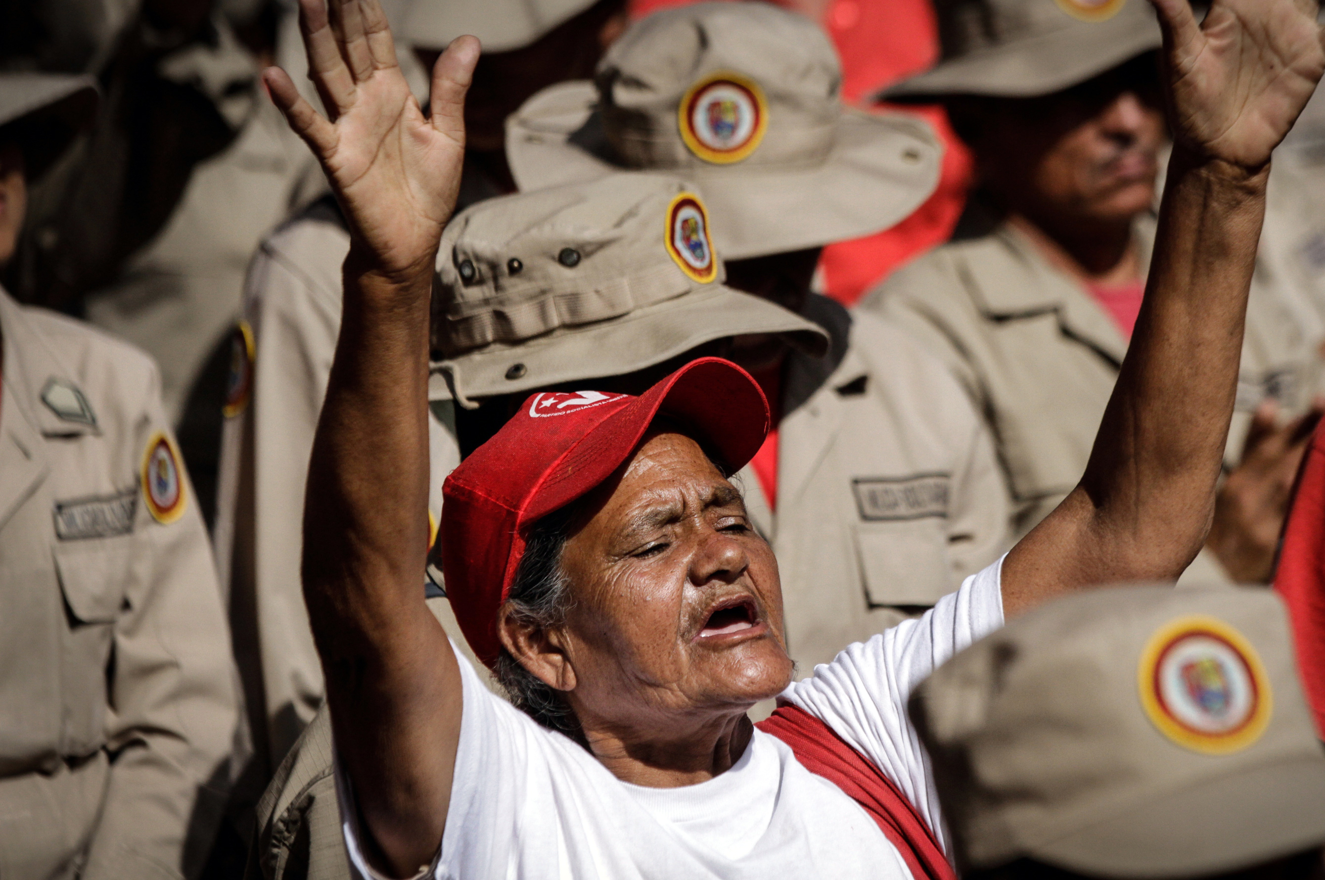 People take part in a rally in support of Venezuelan President Nicolas Maduro, in Caracas, Venezuela (Picture: PA Images)