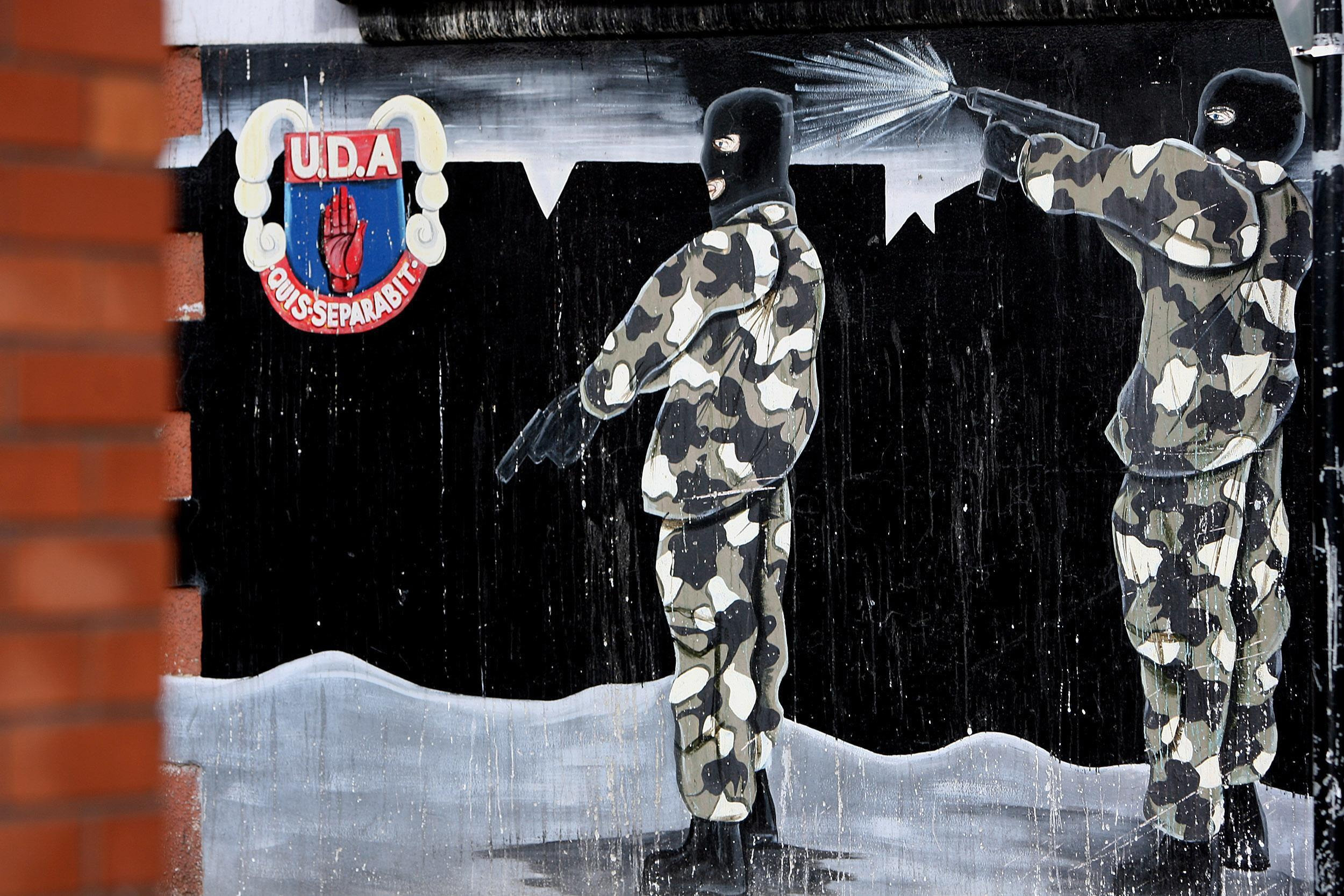 UDA Mural in Sandy Row on Remembrance Day in Belfast