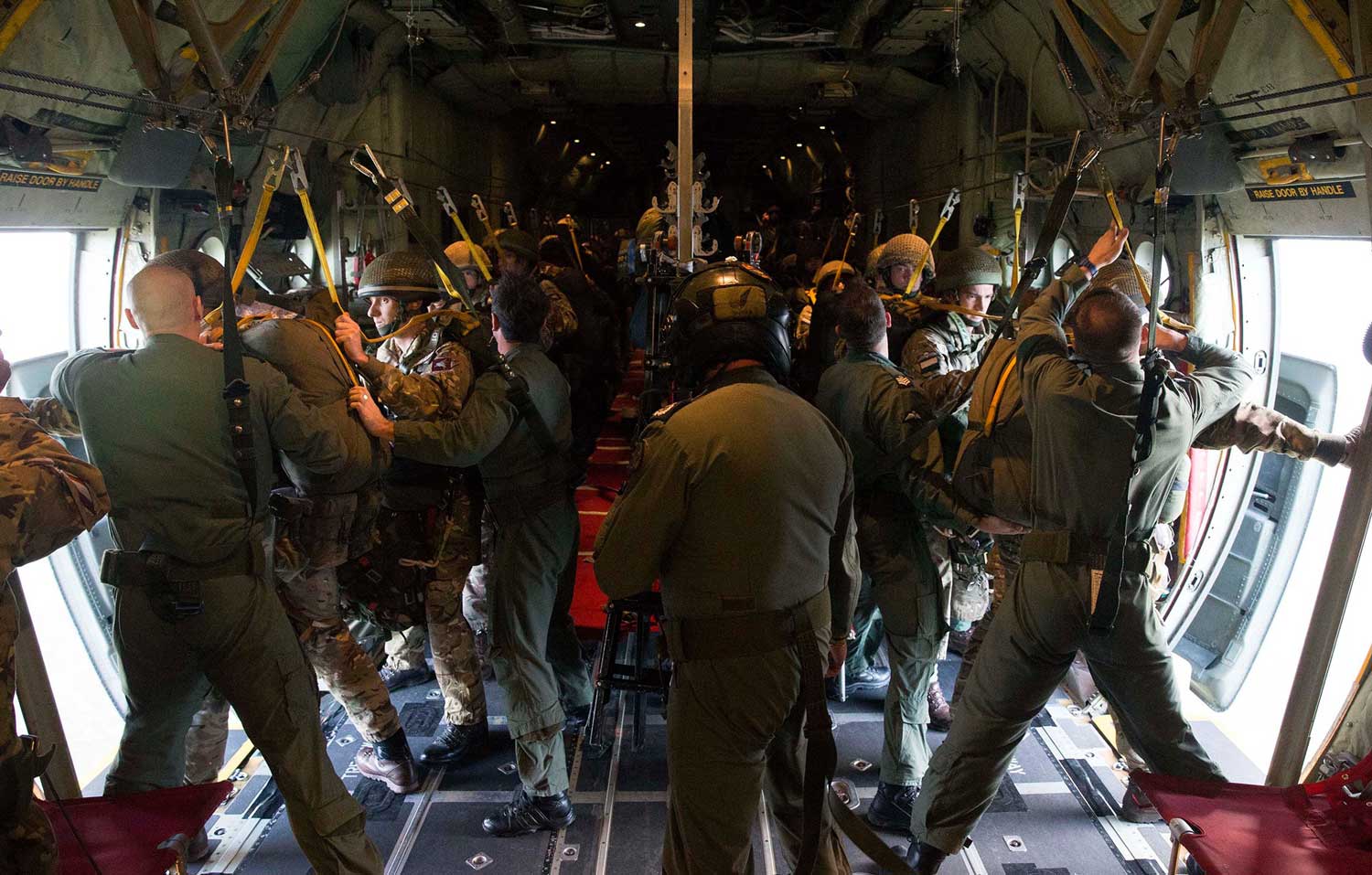 16 Air Assault Brigade Prepare To Jump From RAF C-130J Hercules 16 Air Assault Brigade Prepare To Jump From RAF C-130J Hercules