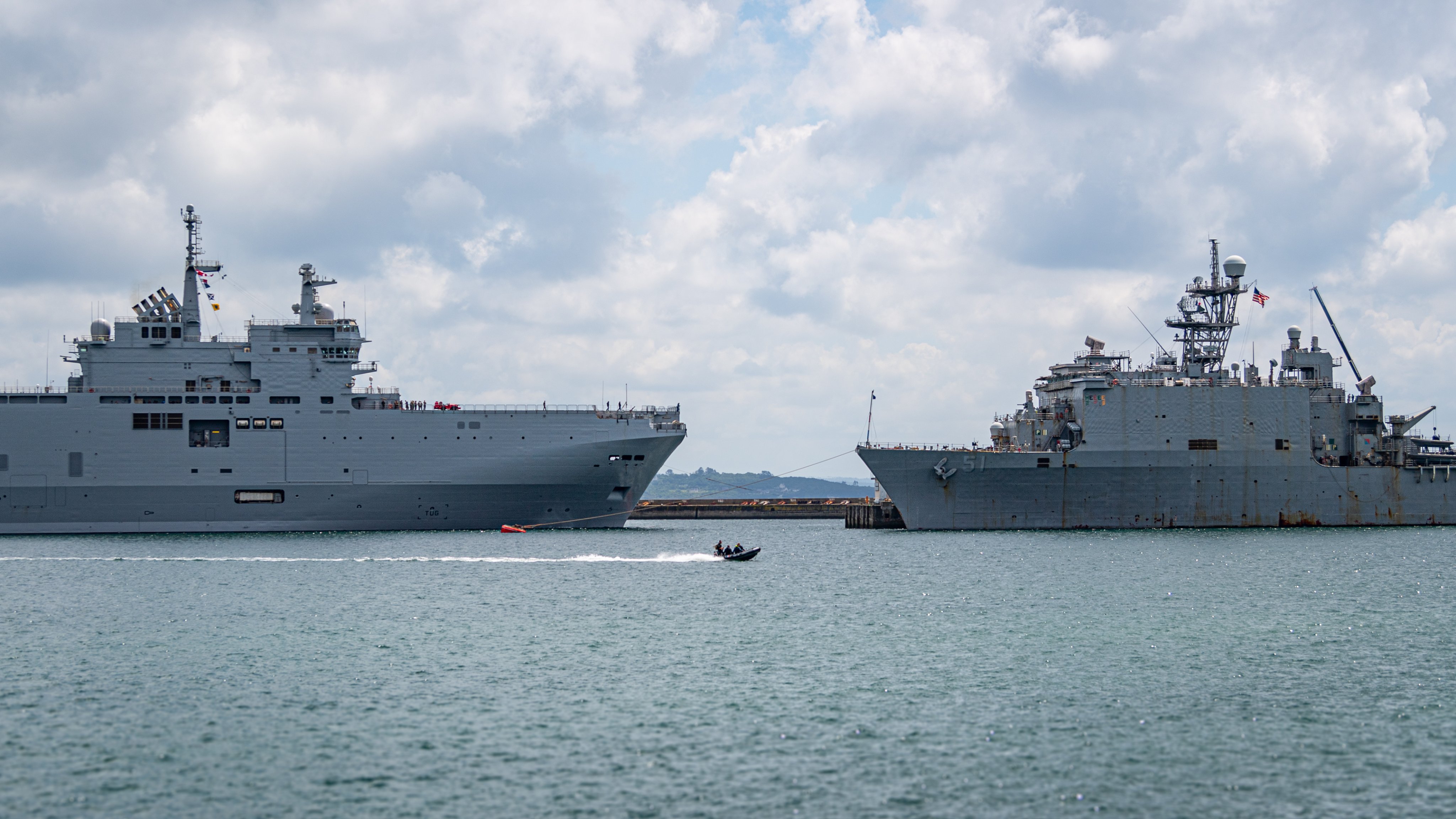 Allied ships have arrived in Cherbourgh as Normandy prepares to honour the heroes of D-Day