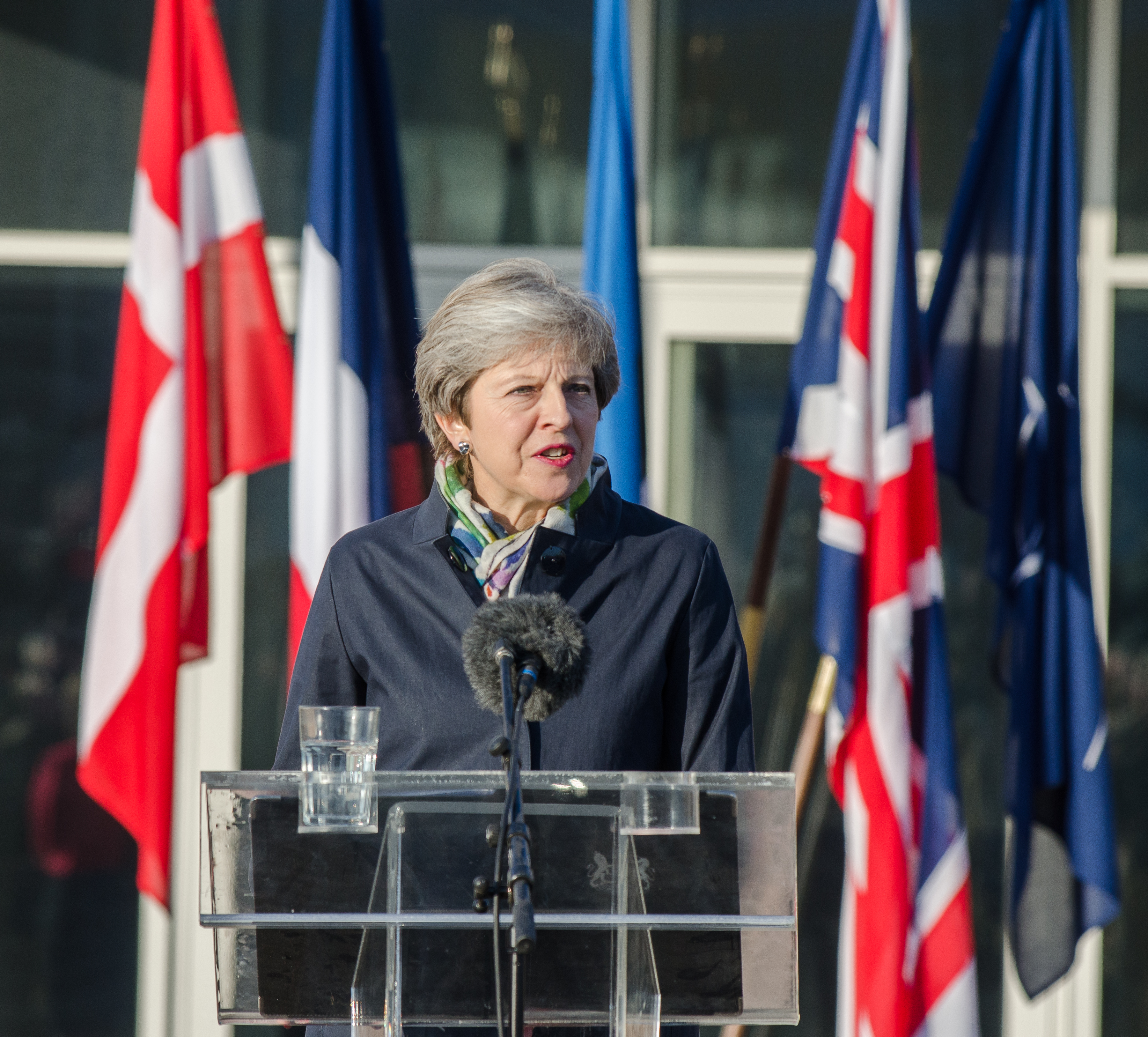 Theresa May speaks in Tapa, Estonia (Sept 17)