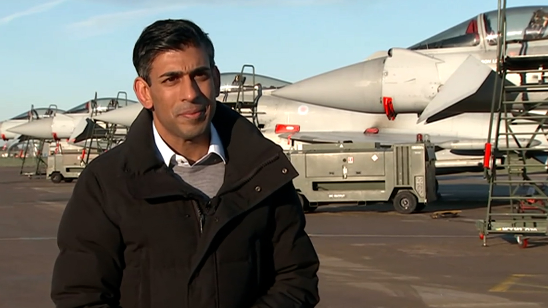 PM Rishi Sunak during interview at RAF Coningsby 