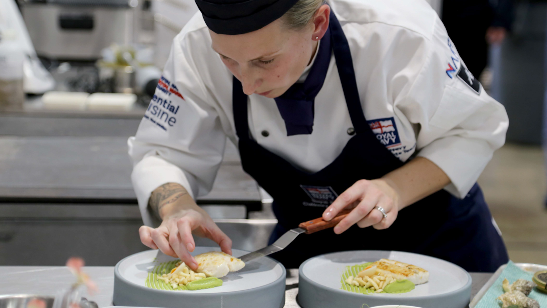 PO Gina Towler-Harbon - Open Plated Fish, winning chef 05112023 CREDIT US Navy