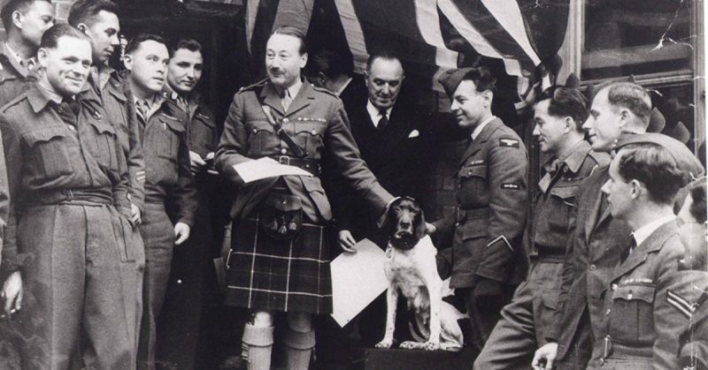 Judy receiving her PDSA Dickin Medal in 1946. Image Credit: PDSA 