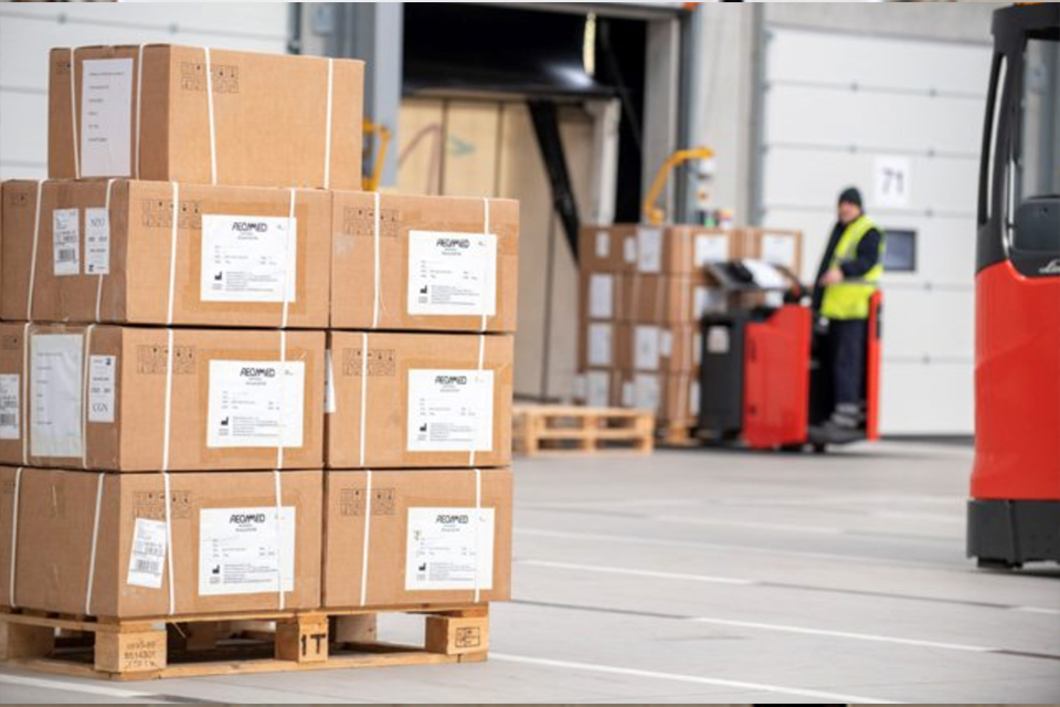 Cover image: Boxes of medical equipment ready for delivery at MOD’s Defence Fulfilment Centre (Picture: MOD).