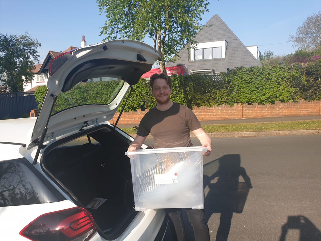 Tim Walford makes an essential journey to deliver PPE. Credit: BFBS Academy
