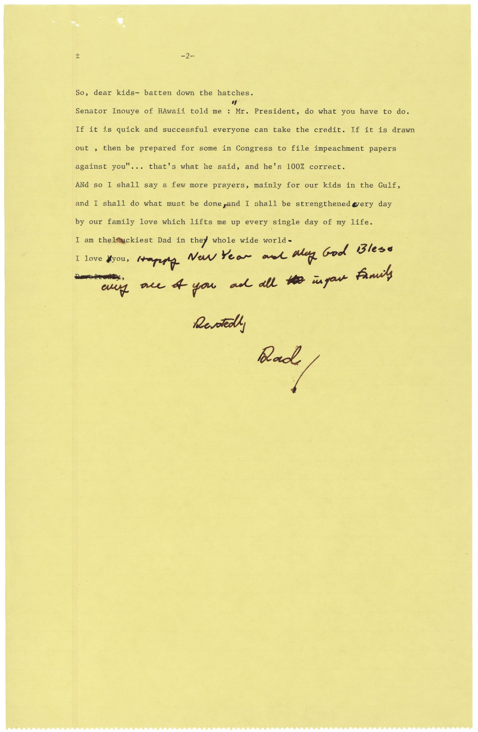 Page 2 of 2 written by George HW Bush to his children on 31 Dec 1990 31121990 CREDIT National Archives and George Bush Library.jpg