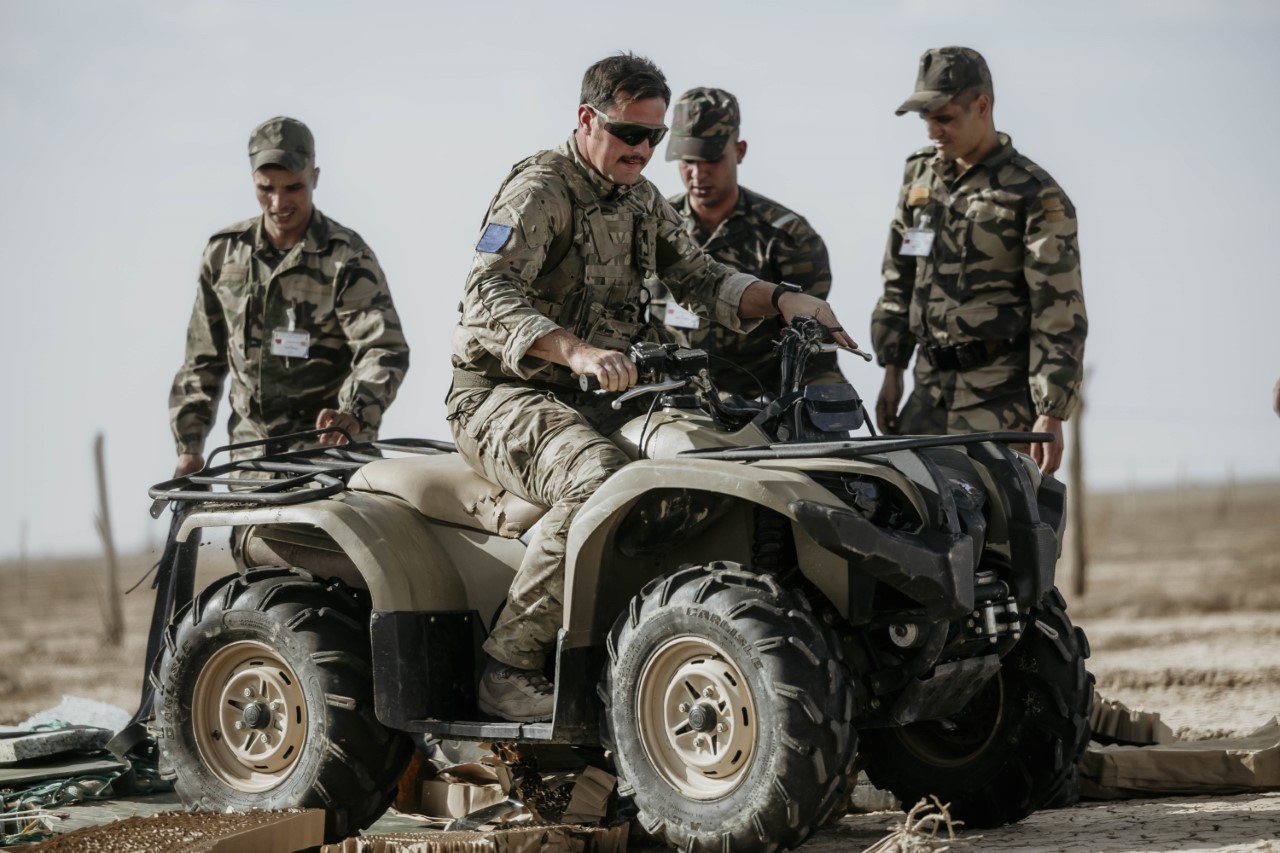 Paratroopers on a quad bike in Morocco