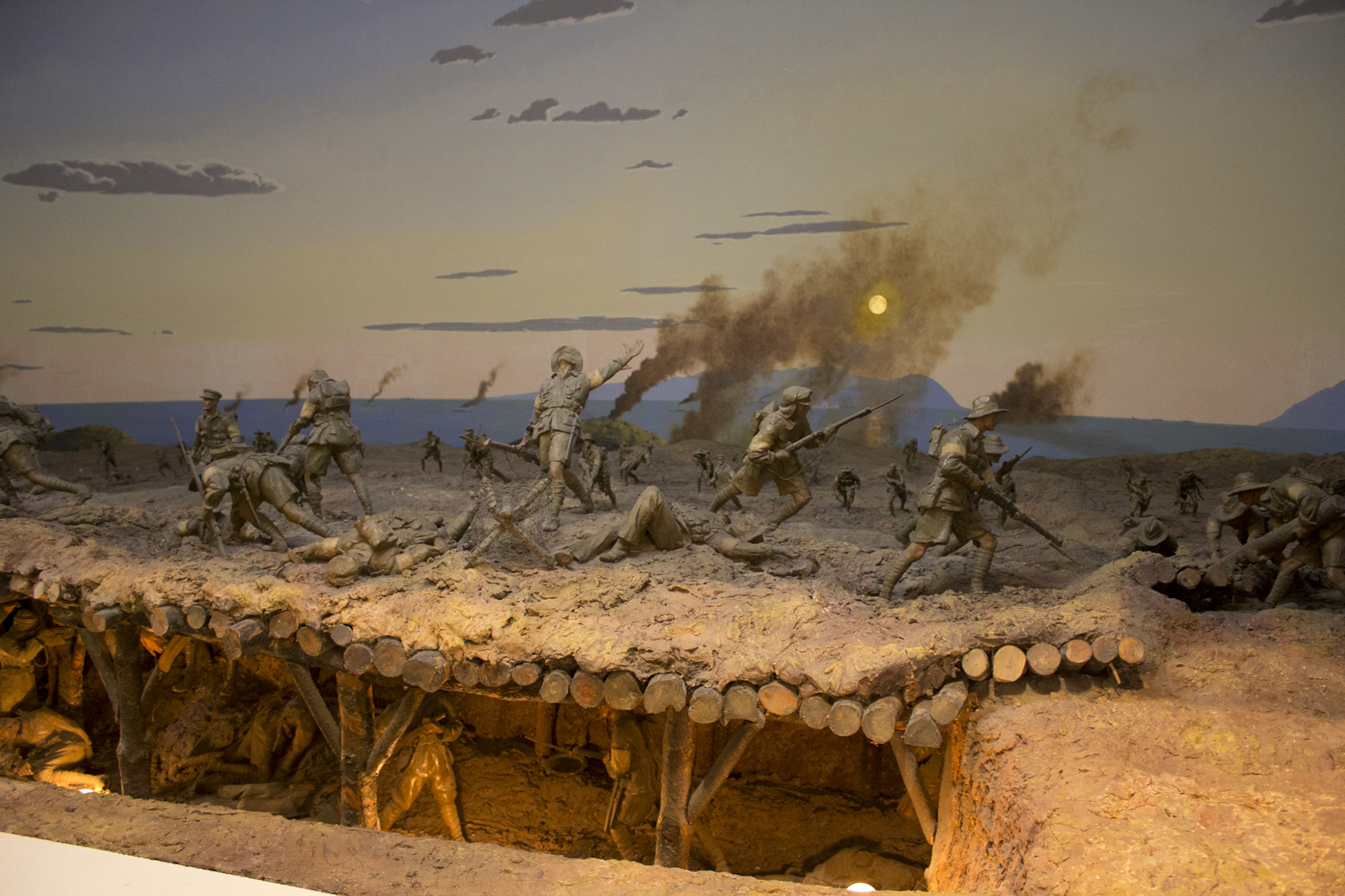 Part of the Battle of Lone Pine diorama in the Gallipoli Gallery at the Australian War Memorial by Bidgee