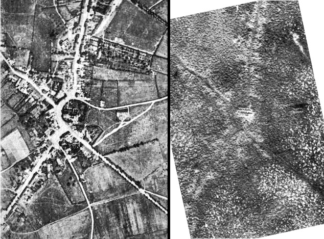 Passchendaele before and after it was destroyed by shelling