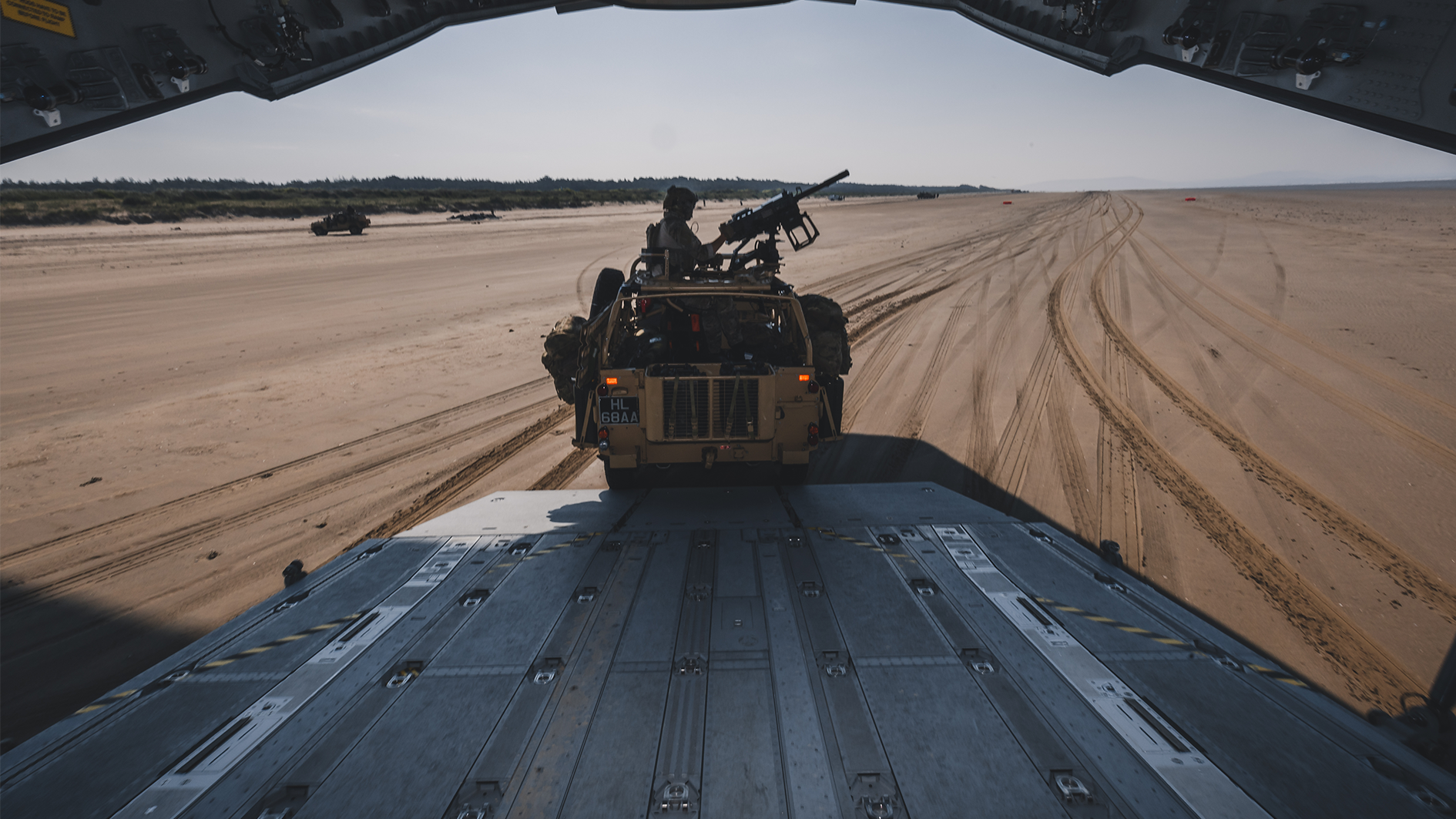 Pathfinders from 16 Air Assault Brigade who practiced their rapid disembarkation drills in Pembrey Sands 140623 CREDIT RAF