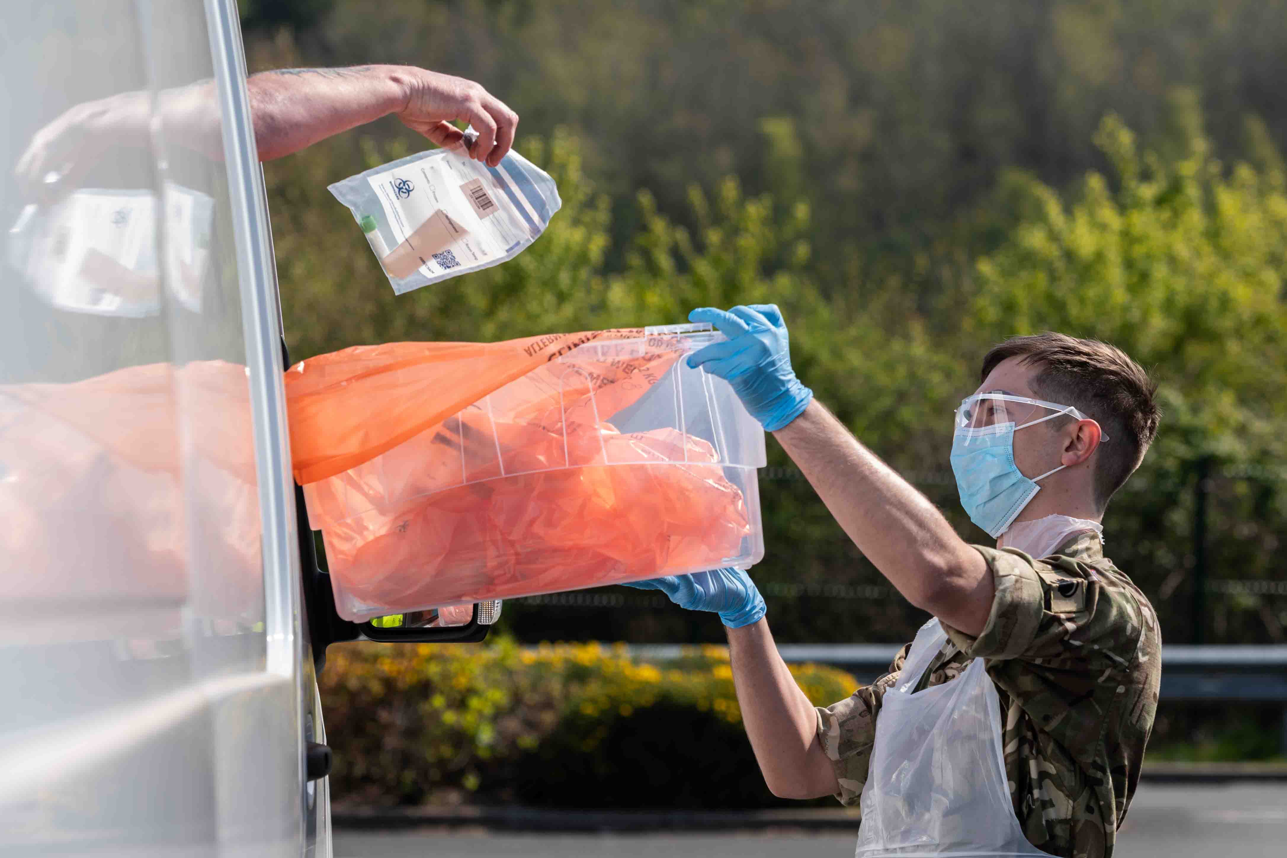 Military personnel have been involved in operating mobile testing sites across the UK (Picture: MOD).