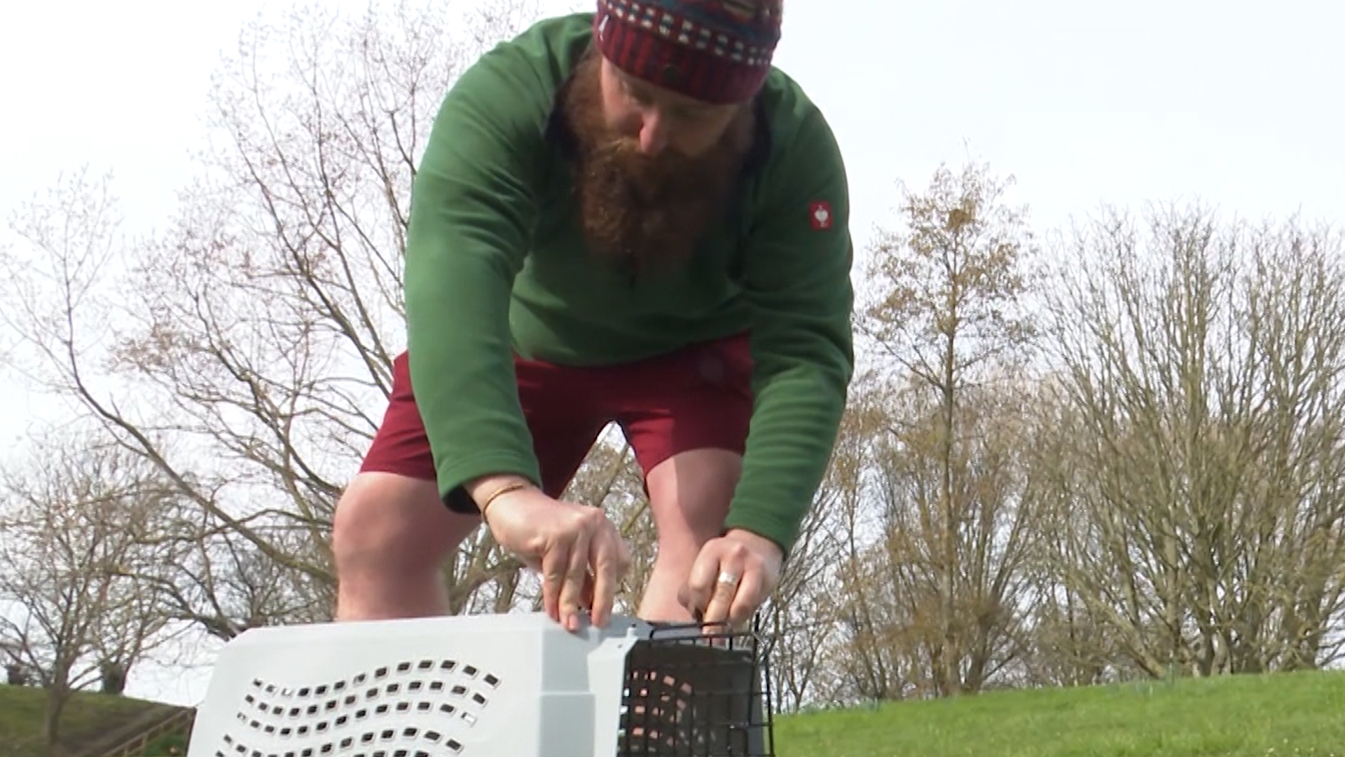 Paul Reynolds from Hart Wildlife Rescue setting the rare bird free.
