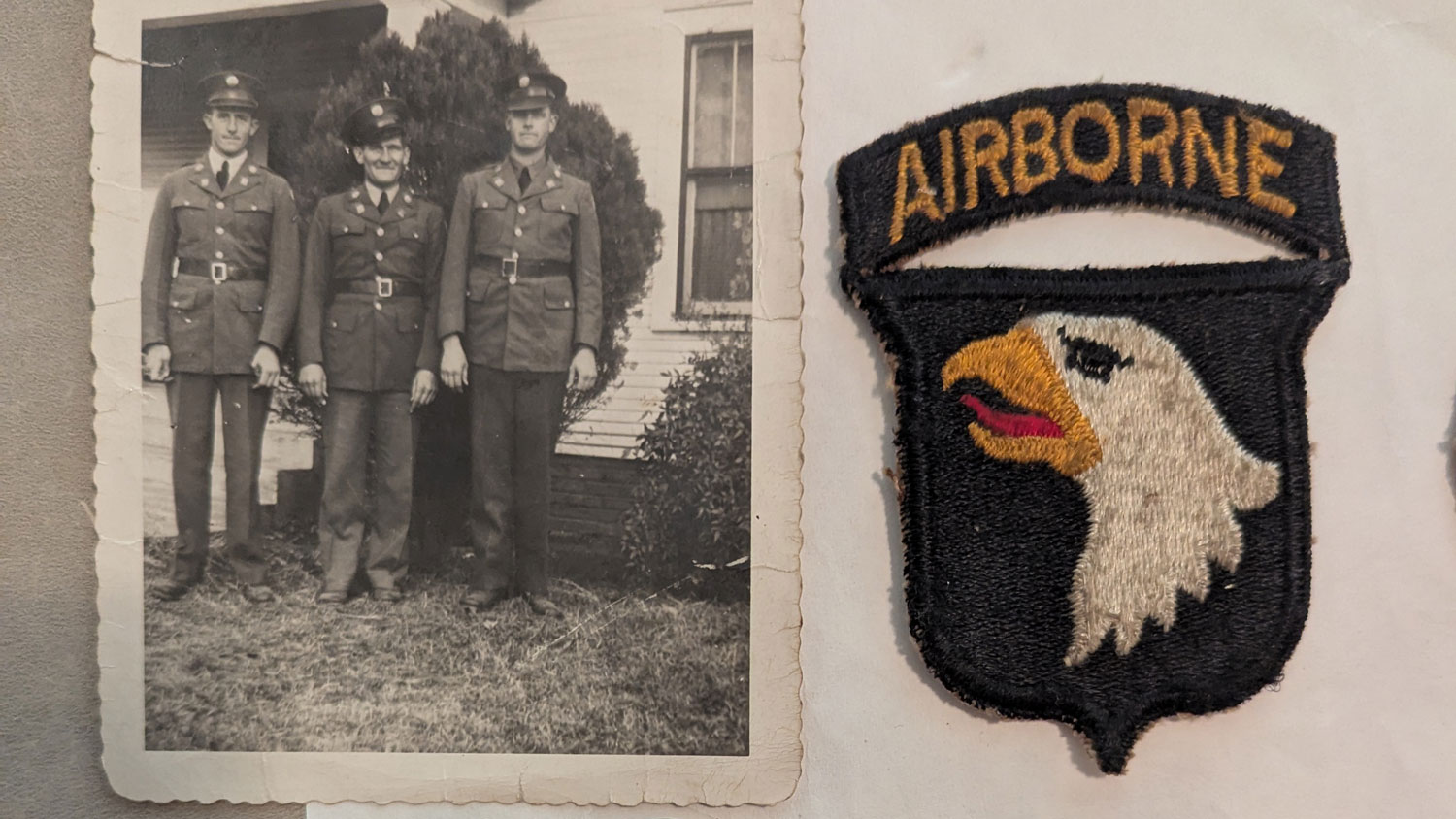 181125 Paul Holler in the middle with his 101st Airborne Division's badge to the right CREDIT Paul Holler's family