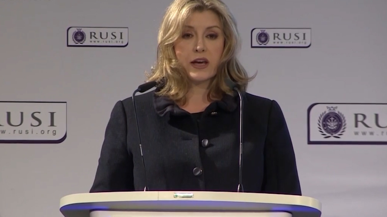 Penny Mordaunt at RUSI Confrence CREDIT BFBS 
