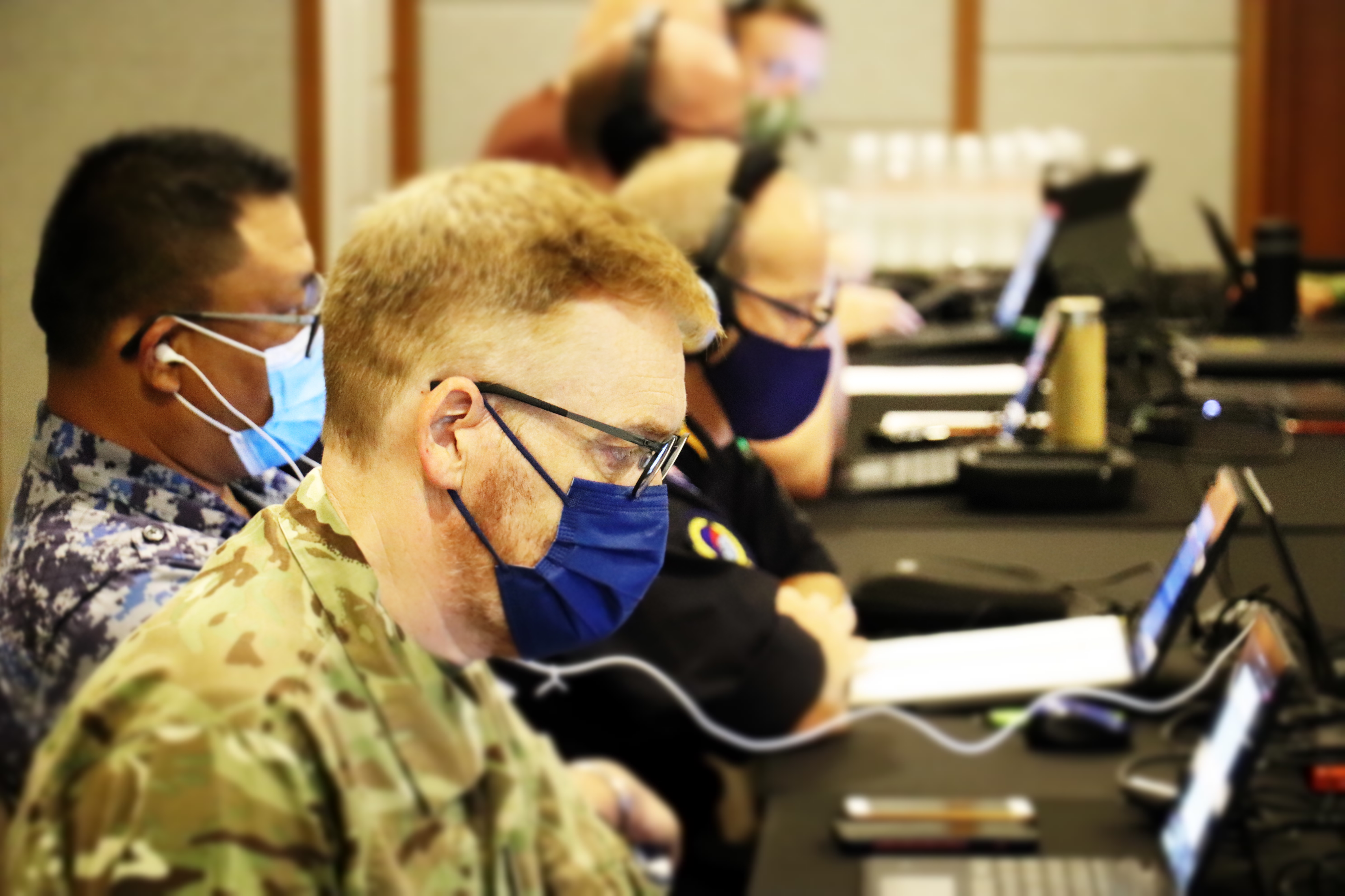 Personnel taking part in Exercise Bersama Shield, the first FPDA exercise of 2021