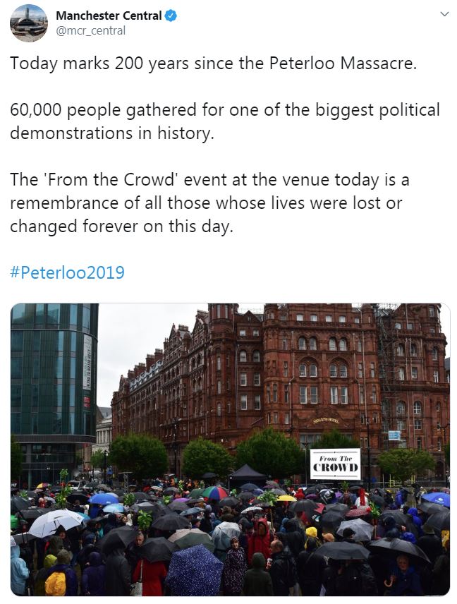 Peterloo 200 years on 160819 CREDIT Twitter