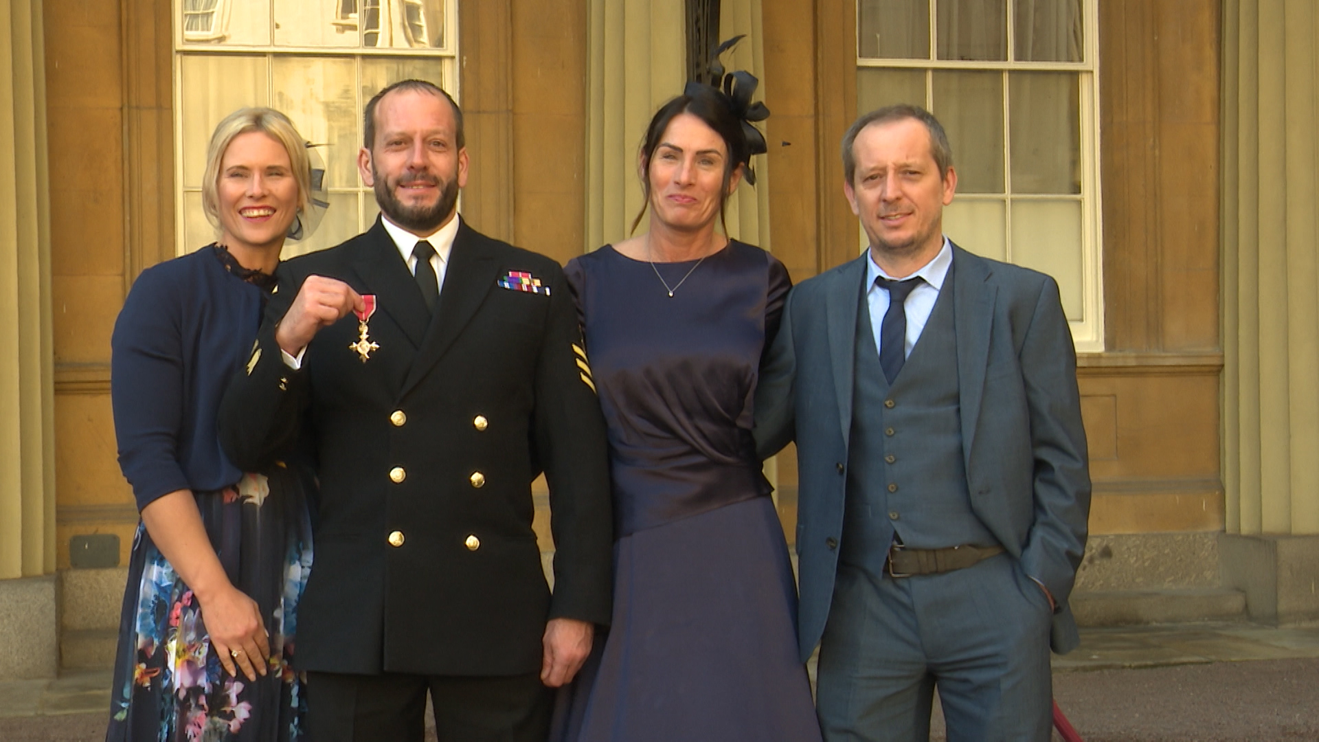 Petty Officer Carvell after the investiture ceremony 210219 CREDIT BFBS