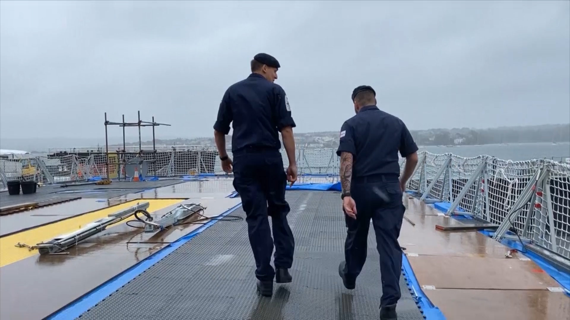 Petty Officers on deck of HMS Lancaster 250919 CREDIT BFBS.jpg