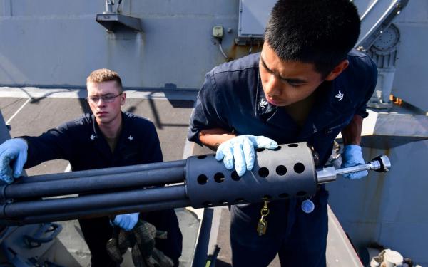 A further look at HMS Queen Elizabeth's new weapons system.