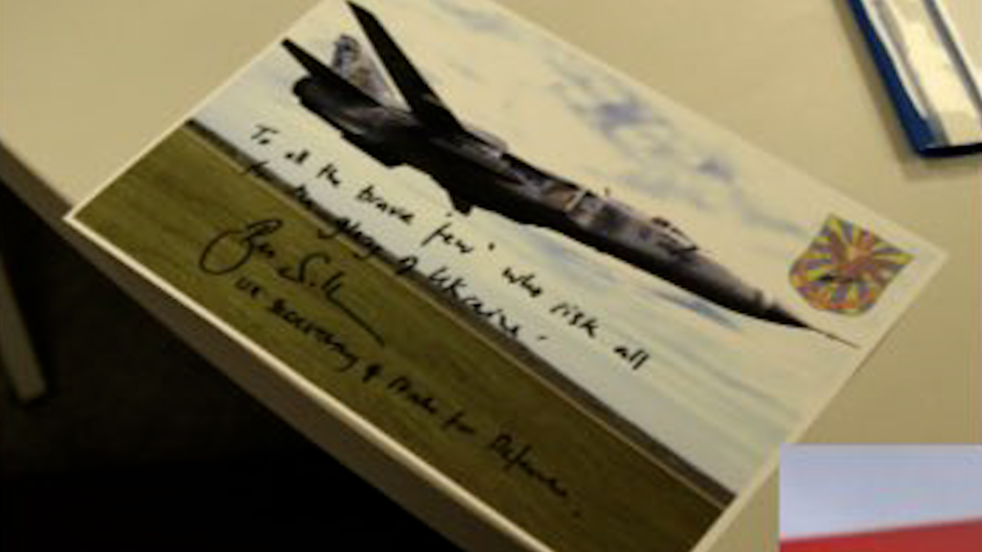 Photo signed by Ben Wallace of what is and Su-24 armed with a Storm Shadow 25042023 CREDIT Oleksii Reznikov Twitter