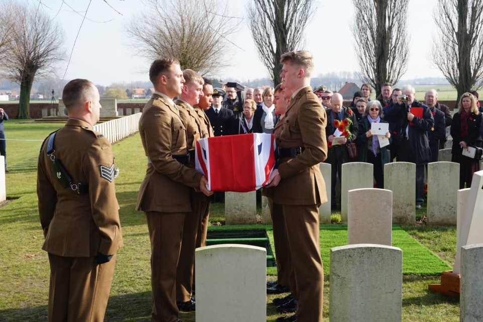 Pte Thomas Telford Edmundson Buried 100 Years After His Death Credit MOD