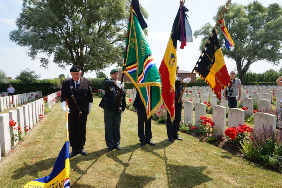 Attendees including representatives from the British Embassy and the Regiment at Private Frederick William Birks ceremony, Crown Copyright
