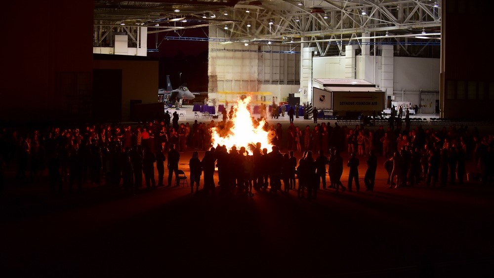 Pianos burn to honour lives lost during Battle of Britain World War II at Seymour Johnson Air Force Base, North Carolina. 15092017 Credit US Dept of Defense.jpg