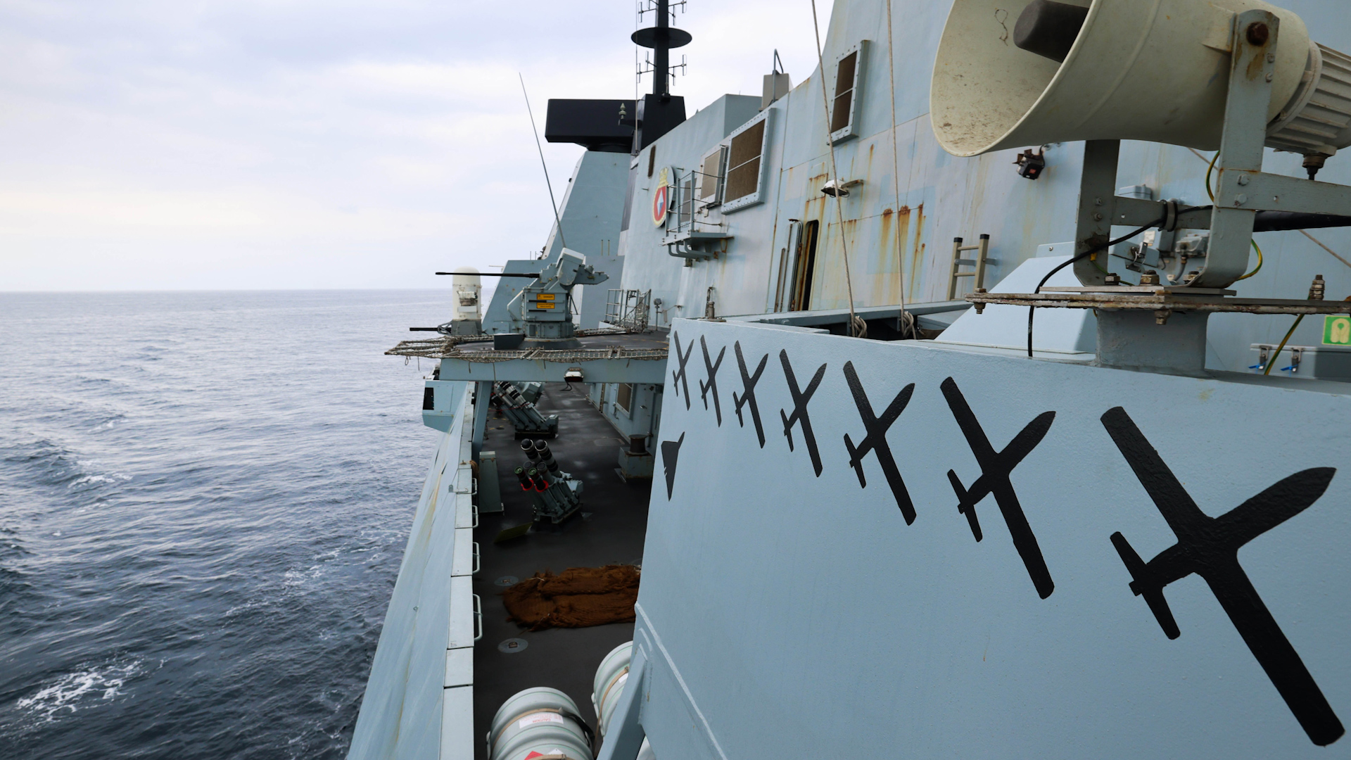 Pictures of the drones HMS Diamond took out whilst deployed in the Red Sea 130824 CREDIT Royal Navy
