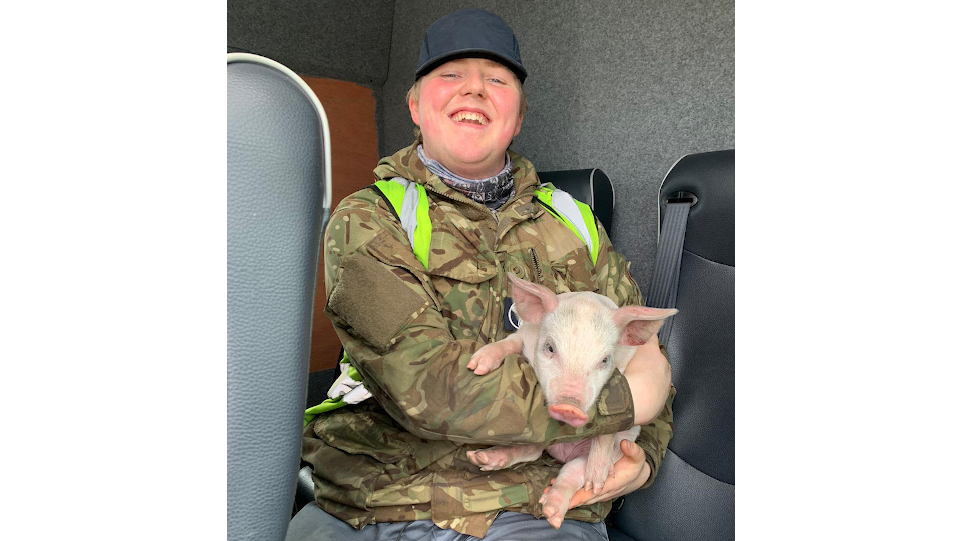 Piglet discovered on runway at RAF Lossiemouth by Engineer SAC(T) George French
