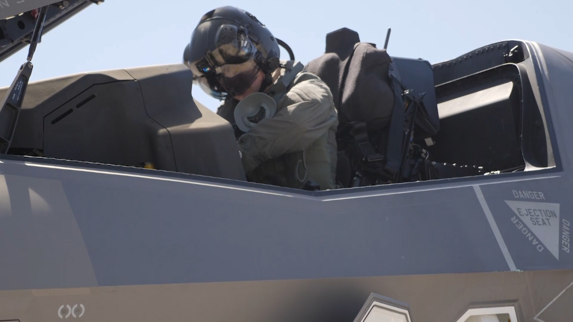Pilot prepares to fly F35 back to the UK 020719 CREDIT BFBS.jpg