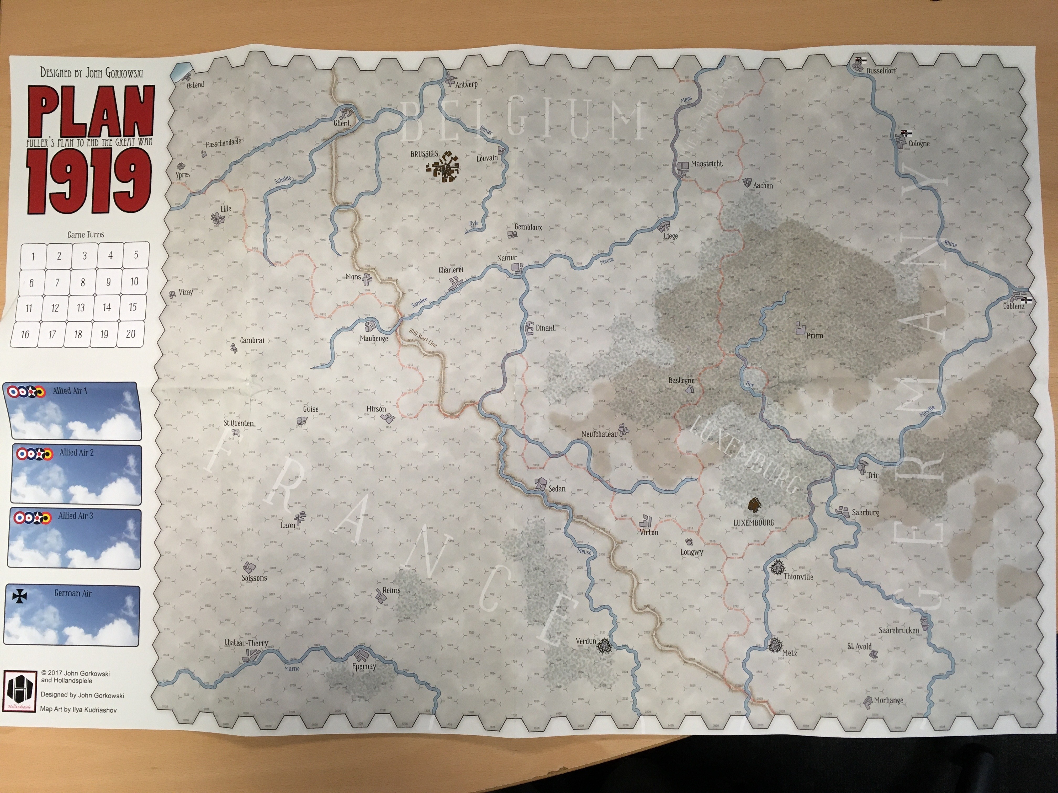 Board for game 1919 representing the Western Front