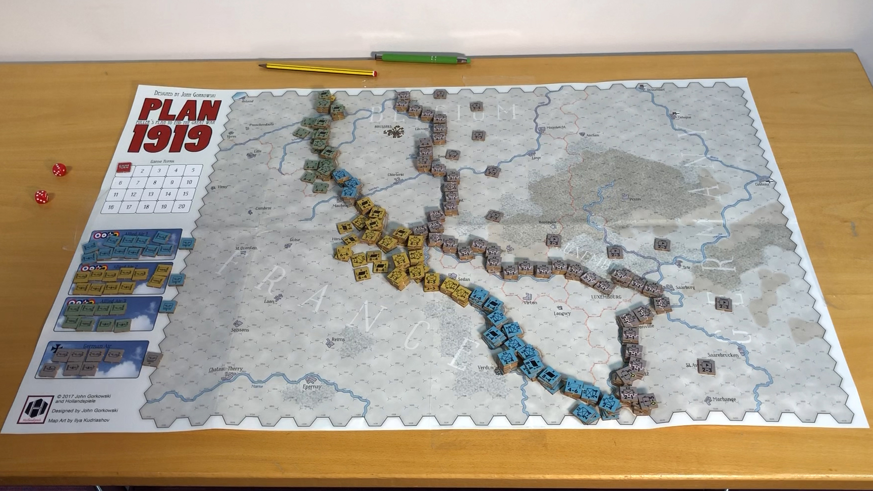 Plan 1919 Board Game map of the Western Front