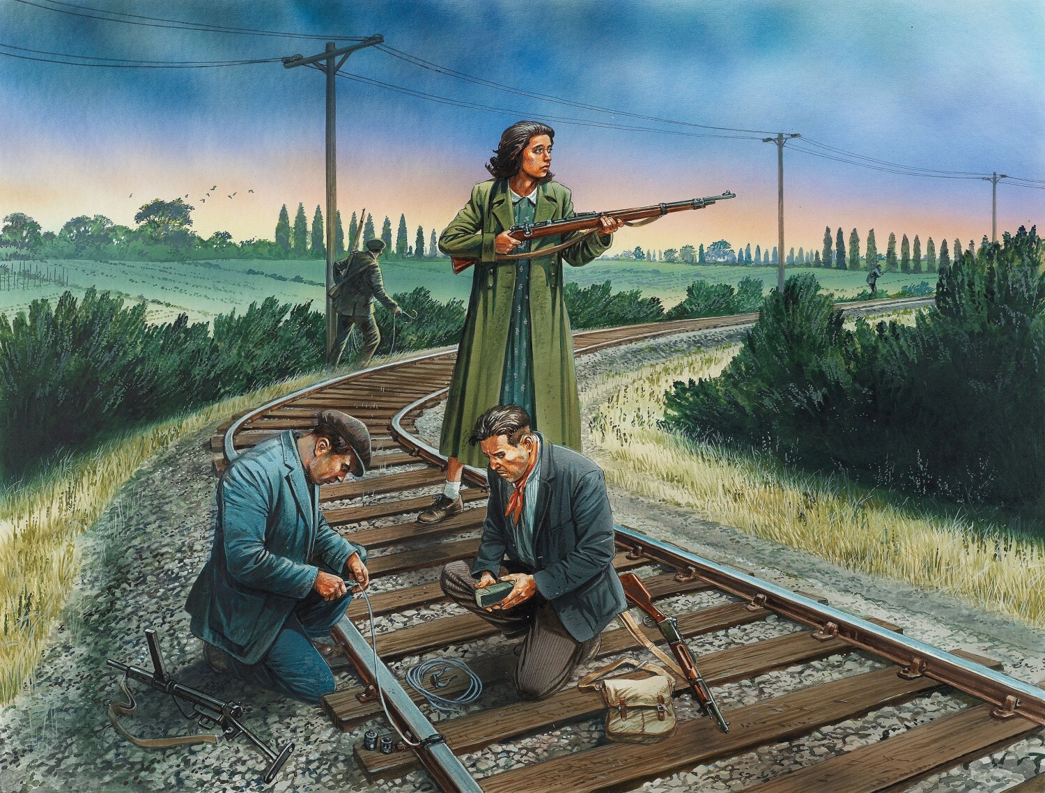 SOE Agents attacking a railway line in France. Credit 