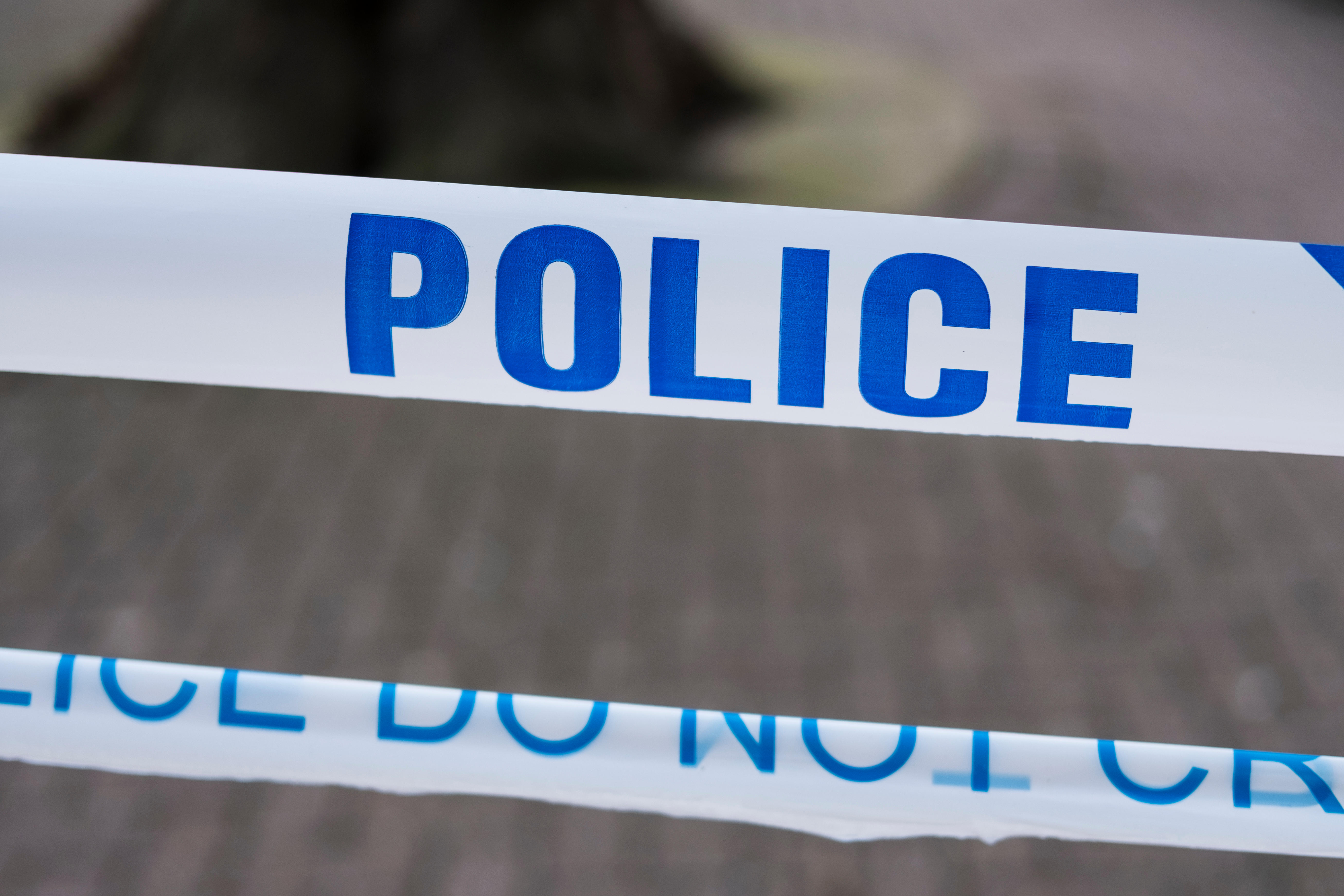 Police tape stock photo